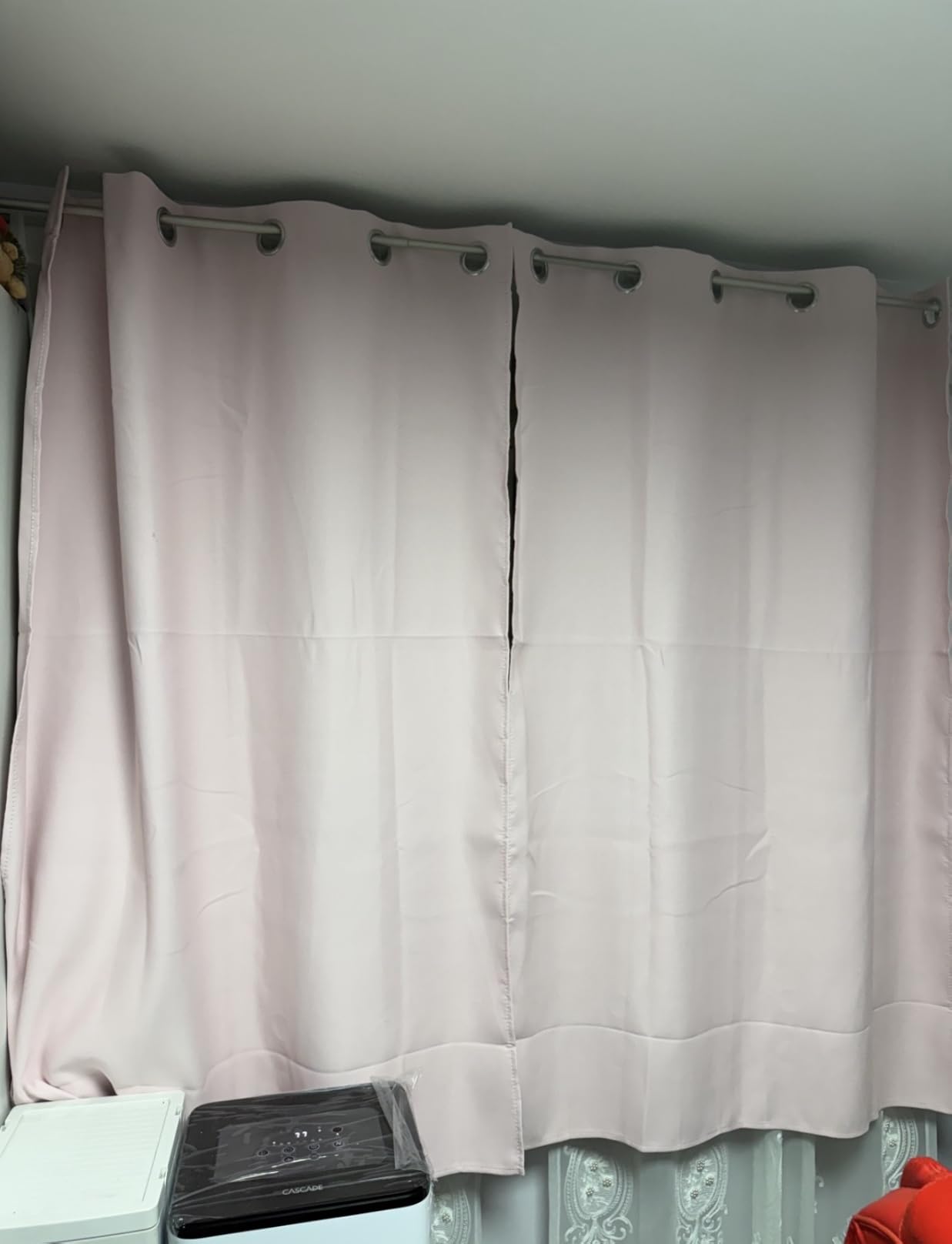 NICETOWN Halloween Pitch Black Solid Thermal Insulated Grommet Blackout Curtains/Drapes for Bedroom Window (2 Panels, 42 inches Wide by 63 inches Long, Black) customer photo 1
