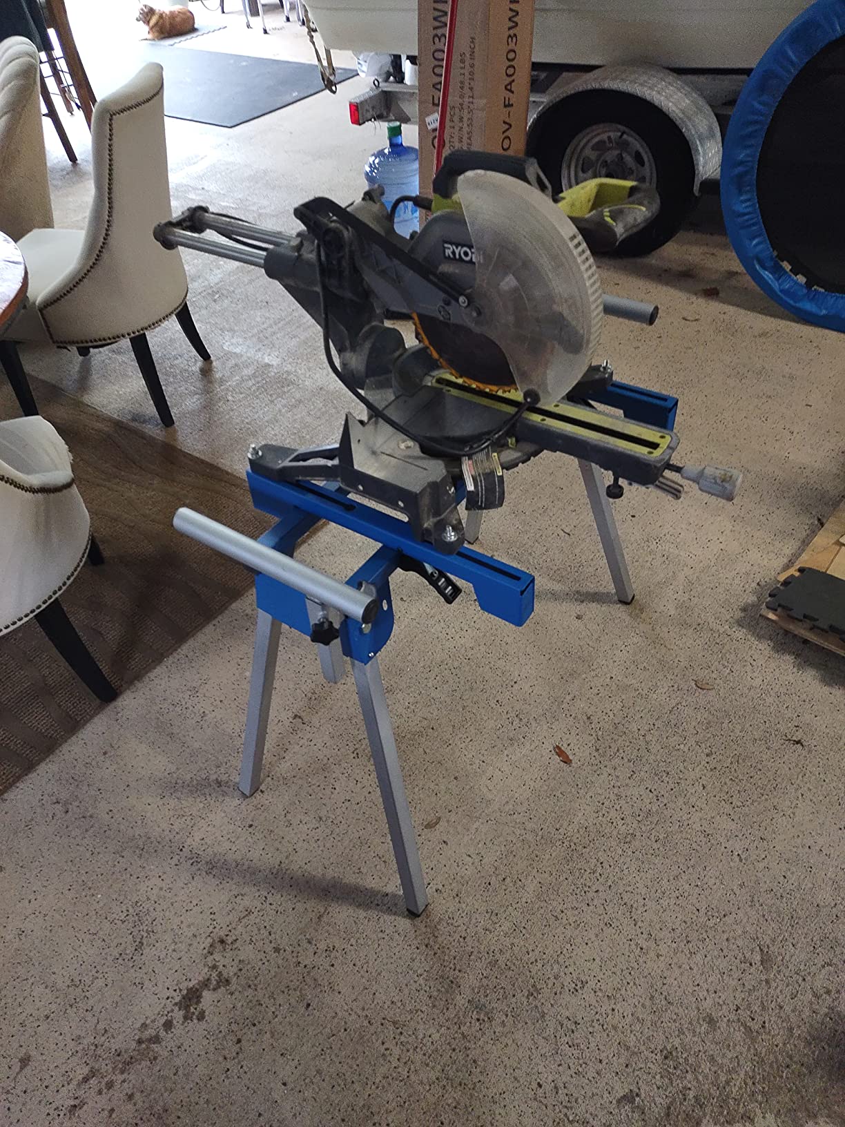 KF3001 Miter Saw Stand 500 lbs Loading Capacity Heavy-Duty With Max Mounting Base Size 28.5