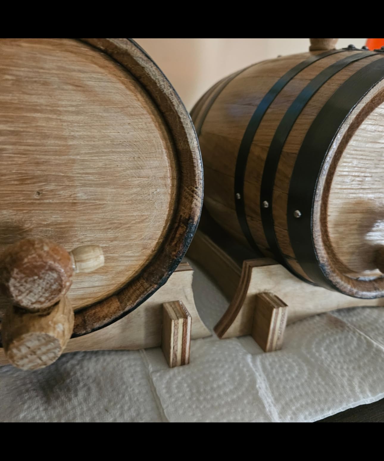 2 Liter American Charred Oak Aging Barrel, Mini Whiskey Barrel Keg | Wood Stand, Bung & Spigot customer photo 1