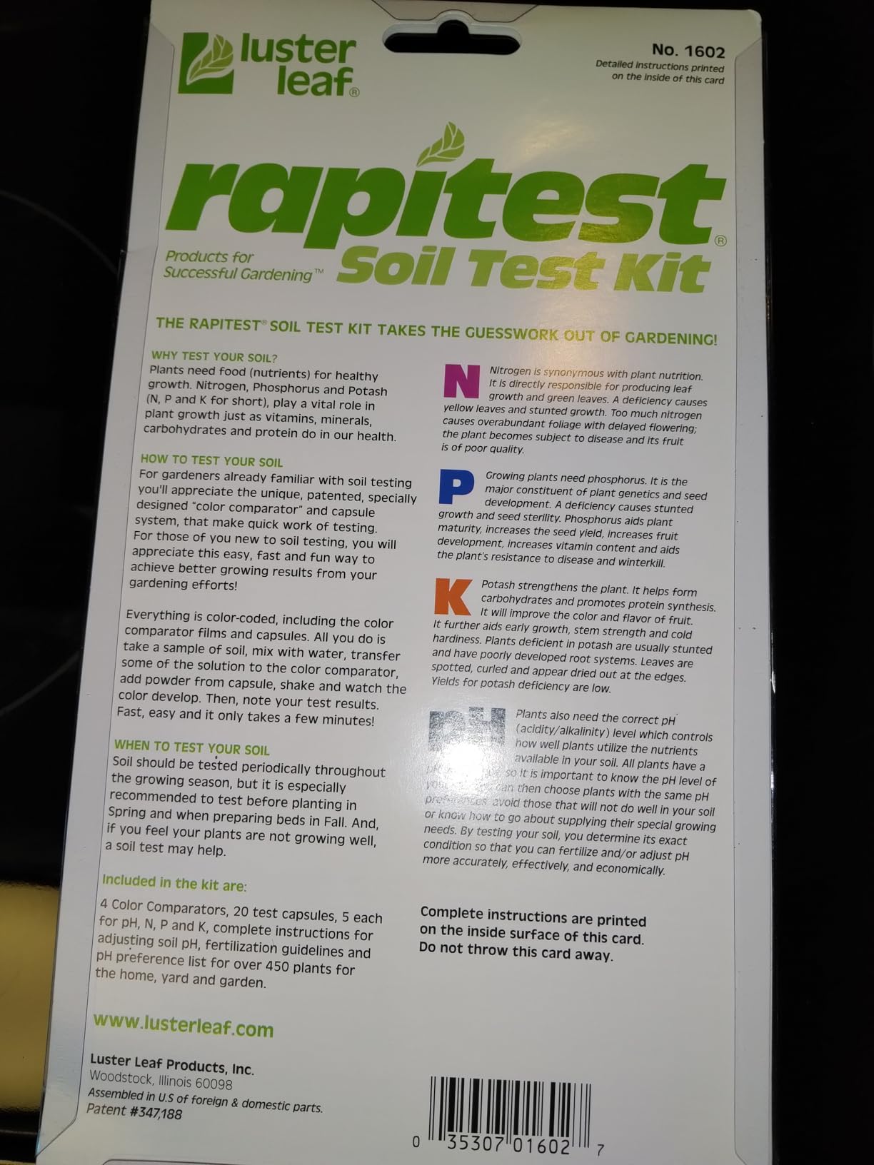 Rapitest Soil Test Kit for Gardens, Vegetables, Flowers and Lawns. USA designed and assembled soil tester completely, quickly and accurately measures/analyzes soil pH acidity and garden nutrients. customer photo 1