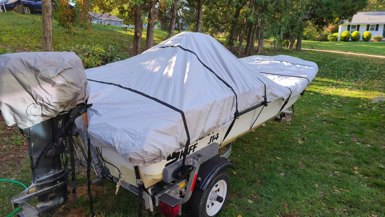 GOODSMANN 300D Trailerable Jon Boat Cover 16 ft 75 in Beam Gray customer photo 1