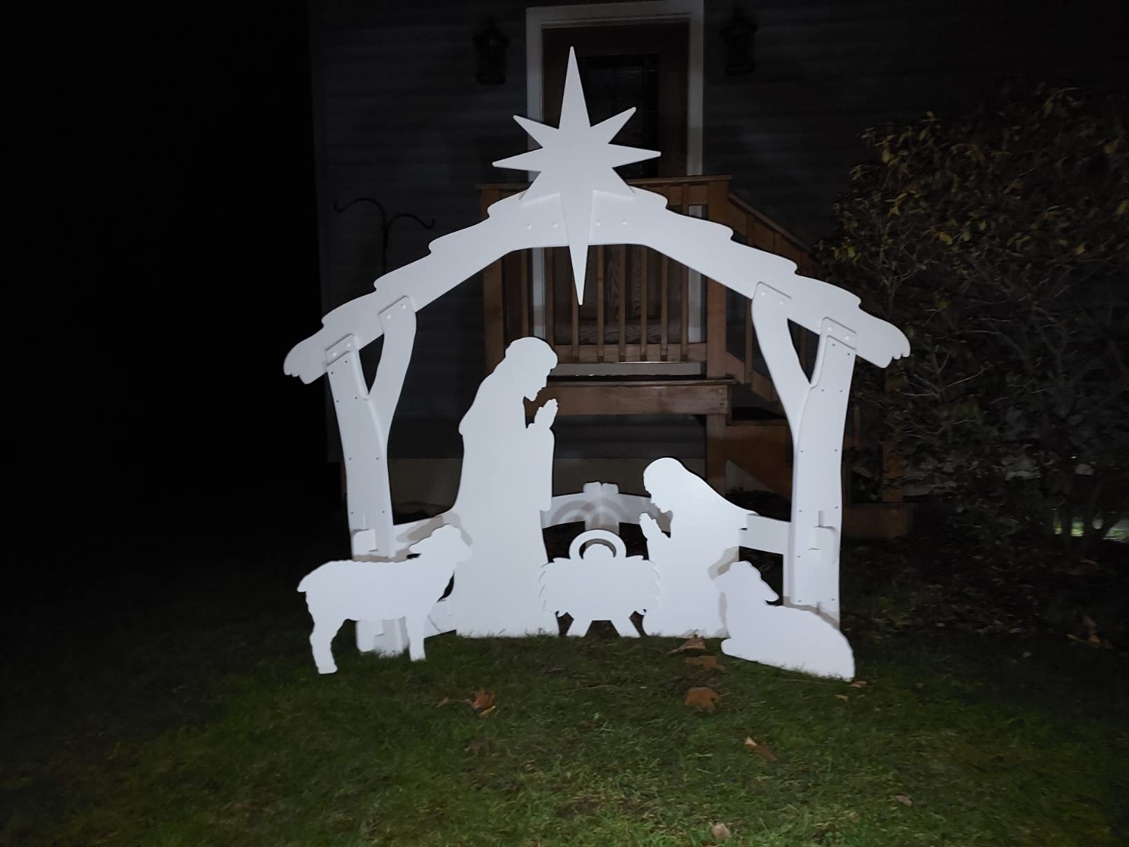 Large White Outdoor Nativity Set customer photo 1