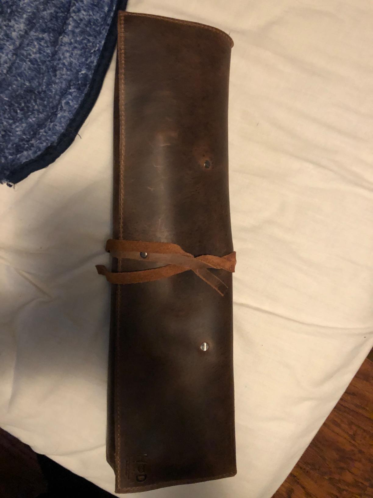 Rustic Leather Knife Roll Case, Durable Chef Knife Bag for Professional Chefs, Knife Roll Bag, Portable Carrying Case for Knives and Tools, Ideal for Culinary Travel, Knife Bags for Chefs Professional customer photo 2