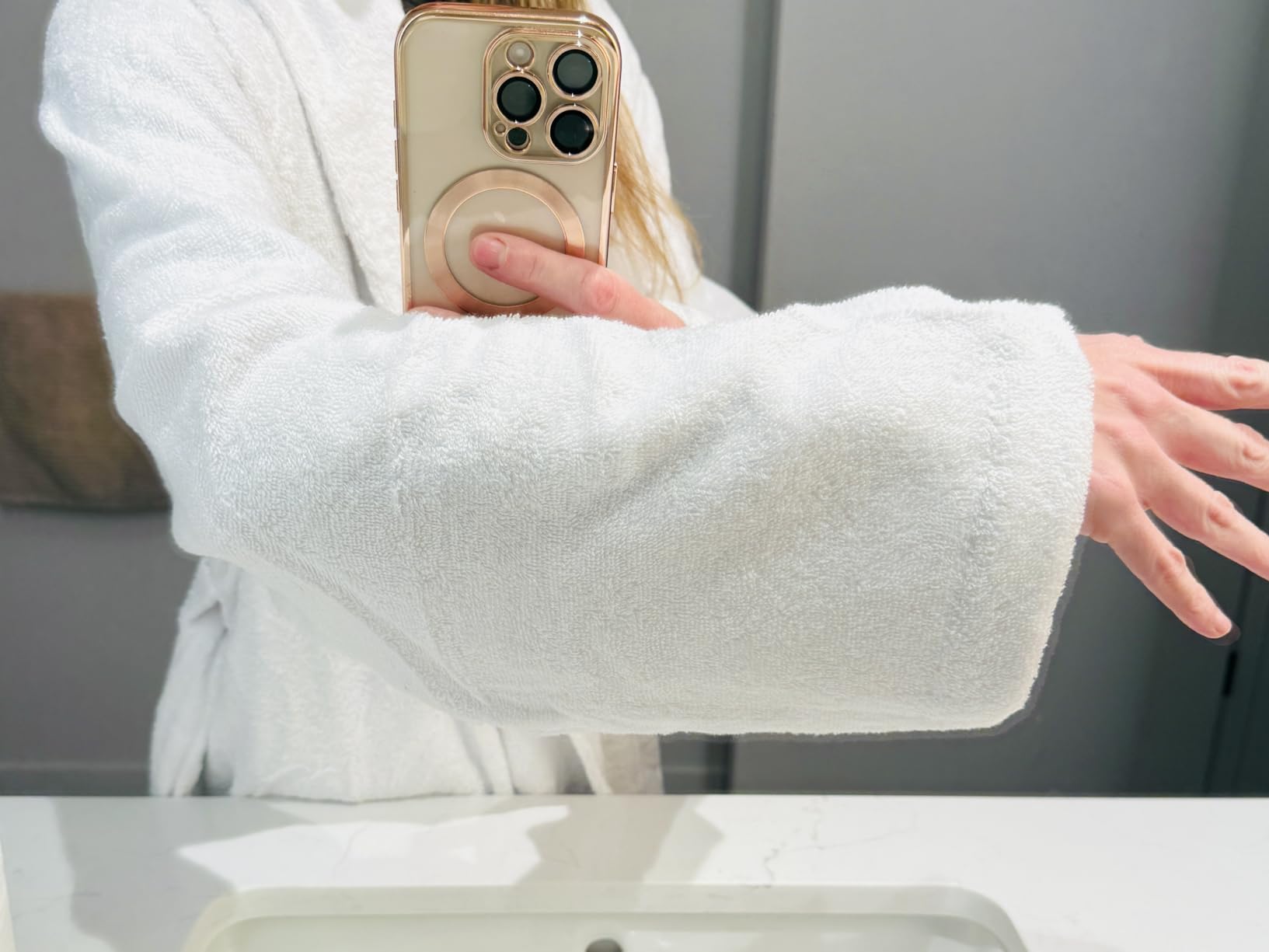 CTT - Luxury 100% Turkish Cotton Terry Cloth Bath Robe for Women & Men, 400 GSM Soft & Plush Long Robe customer photo 1
