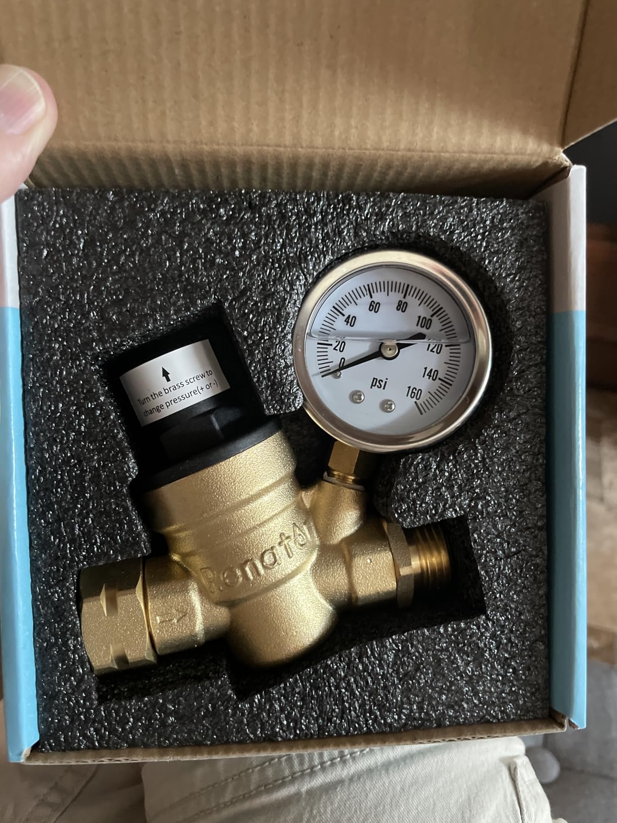 RV Water Pressure Regulator for RV Camper - Brass Lead-Free Adjustable Water Pressure Regulator with Gauge, Reducer Valve w/ Filter - M11-0660R customer photo 1