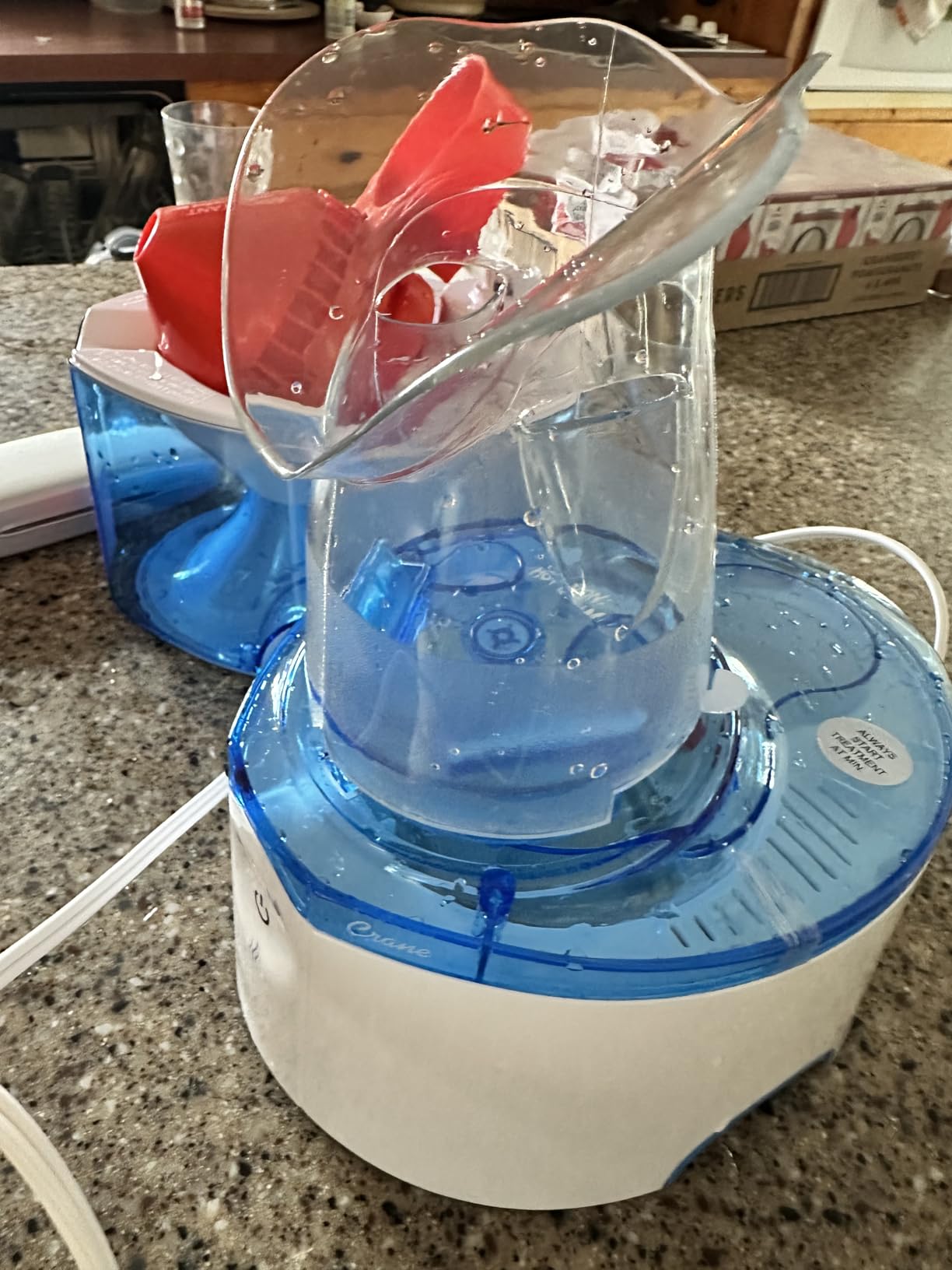 Crane Steam Inhaler & Warm Mist Humidifier, 0.5 Gallon, Humidifier FSA Eligible, Blue & White, Ideal Humidifiers for Bedroom, Sinus Inhaler, Vaporizer HSA, Vaporizer For Congestion customer photo 1