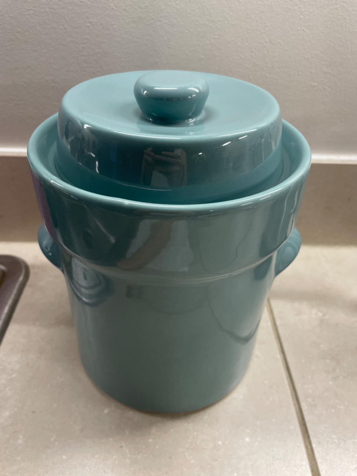 Humble House Fermentation Crock 1/2 Gallon Sauerkrock Sauerkraut Crock with Lid Weights & Pounder - Brown Ceramic Fermenting Crock Kit for Pickling Cabbage Kimchi Vegetables 2 Liter Fermentation Jar customer photo 1