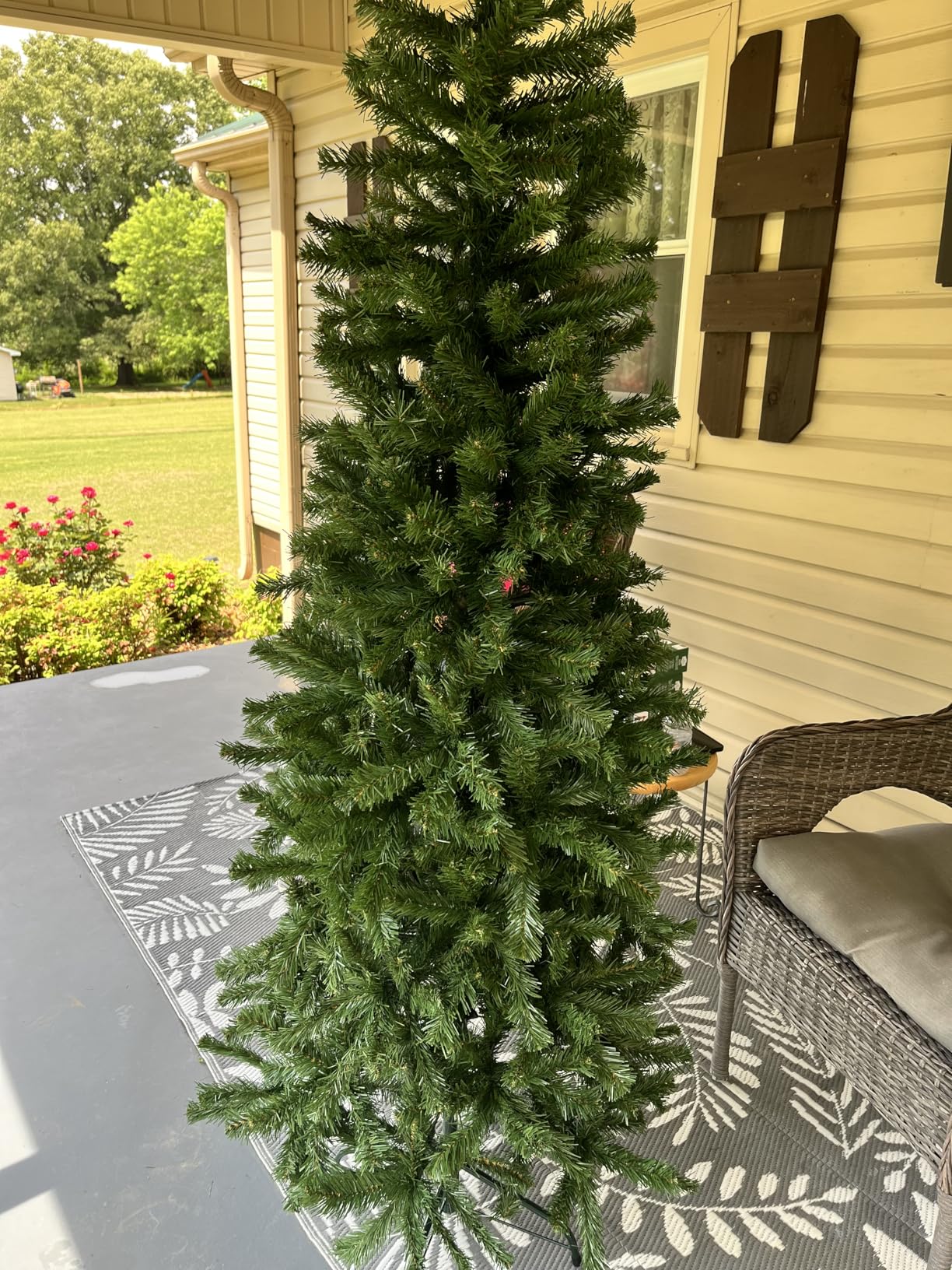 National Tree Company 6 ft Unlit North Valley Spruce Slim Artificial Christmas Tree, 636 Tips, Includes Stand, Green customer photo 2