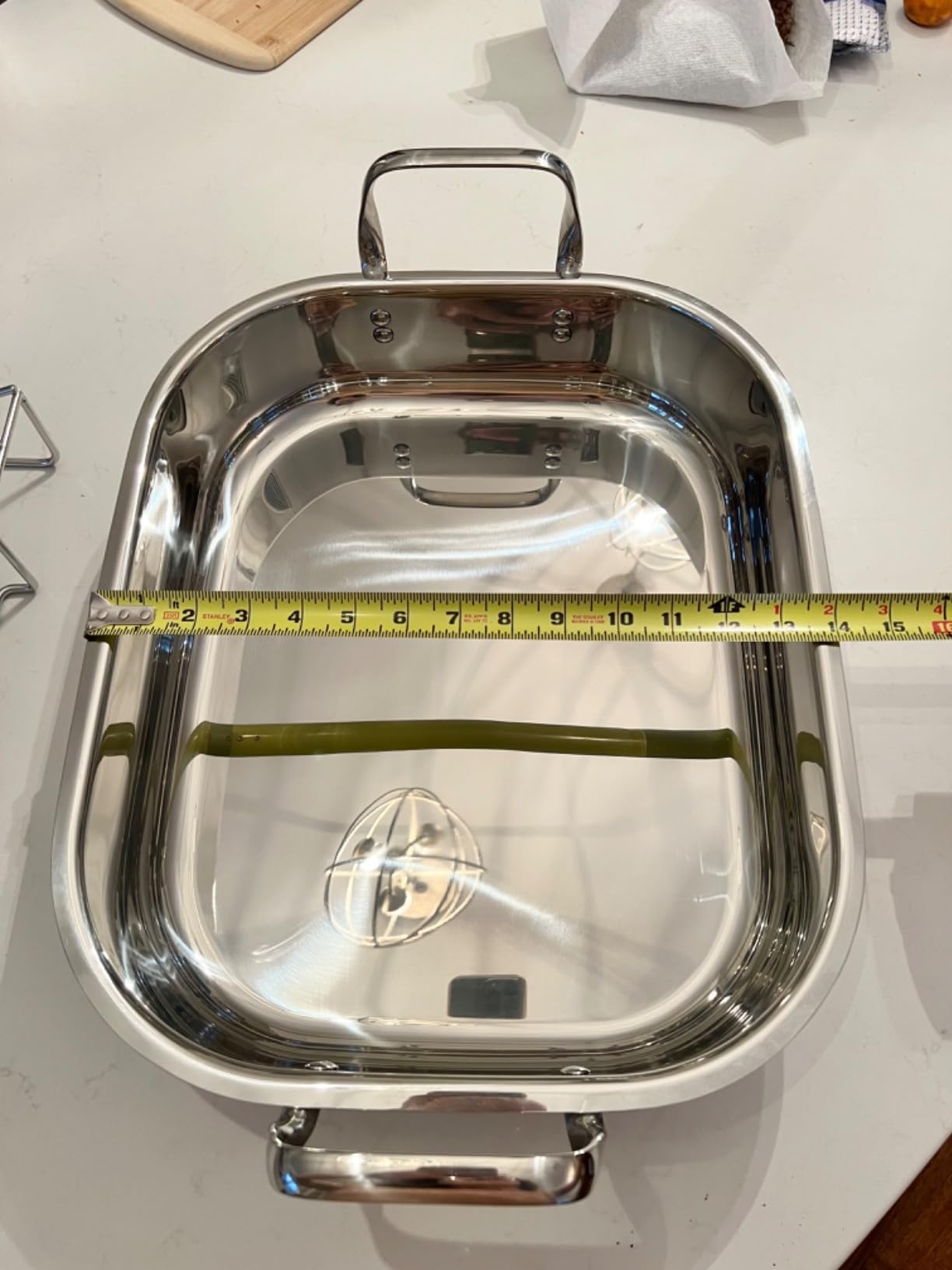 Cooks Standard Classic 16 x 13 Inch Stainless Steel Roaster Pan with V-Shaped Rack, Turkey Roasting Pan with Rack, Large Capacity, Oven and Dishwasher Safe customer photo 2