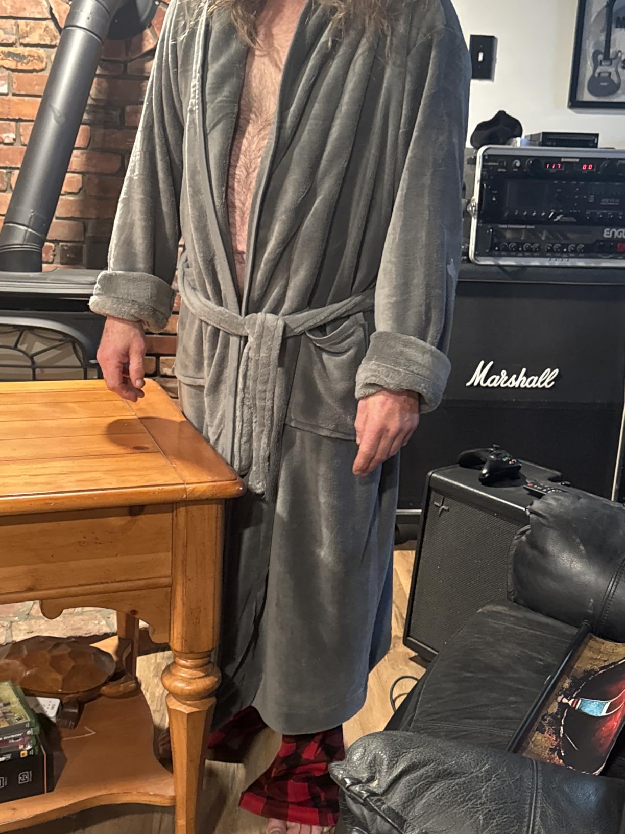 NY Threads Luxury Ultra Soft Mens Robe Plush Fleece Long Bathrobe customer photo 2