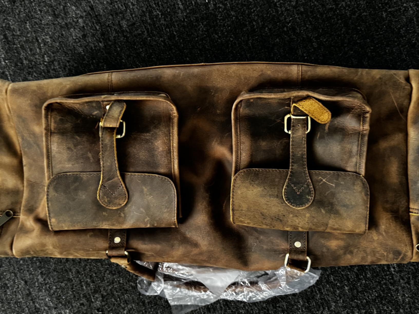 KomalC 28 inch Duffel Bag Travel Sports Overnight Weekend Leather Duffle Bag for Gym Sports Cabin Holdall bag (Distressed Brown) customer photo 1