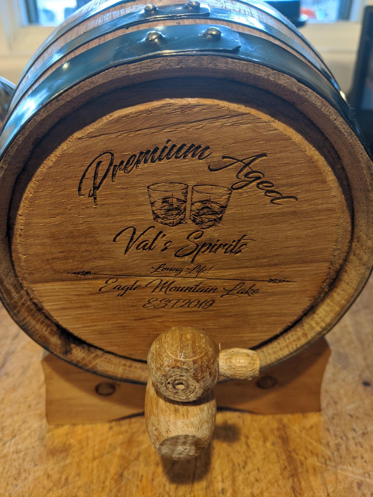 Custom Engraved and Personalized Mini Oak Aging Barrel for Whiskey, Wine, Scotch, Bourbon - Complete Aging Kit - 1 liter customer photo 2