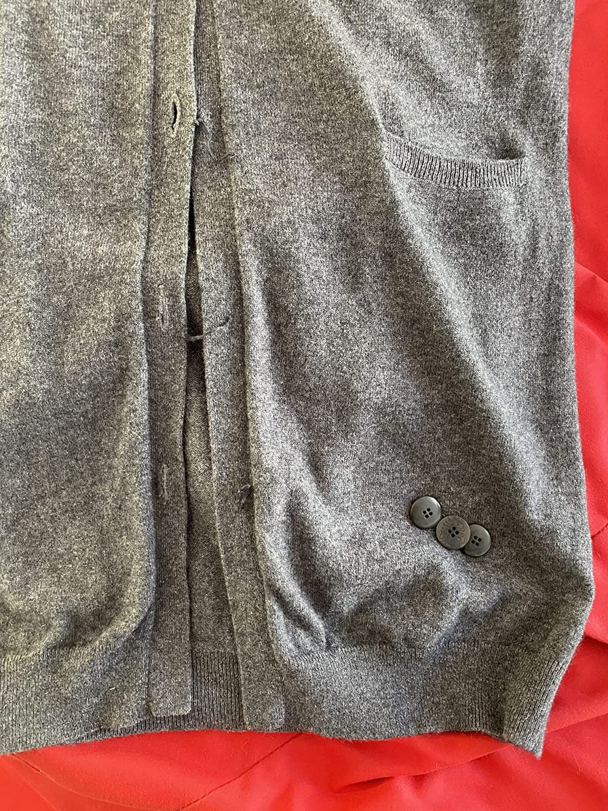 Women's Button Front Cardigan 100% Pure Cashmere V Neck Fashion Sweater Dress with Pockets customer photo 1