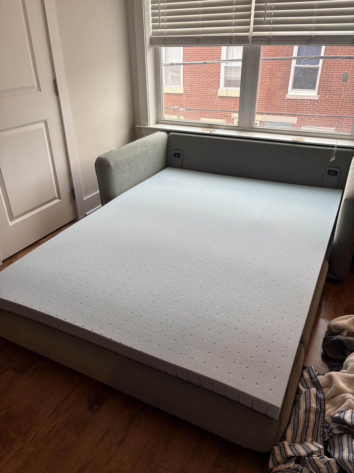 Best Price Mattress 3 Inch Ventilated Memory Foam Mattress Topper, Cooling Gel Infusion, CertiPUR-US Certified, Dorm Essentials, Queen customer photo 2