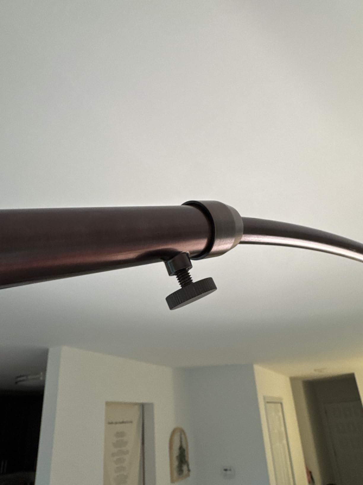 Brightech Mason Arc Floor Lamp - Modern Corner Standing Lamp with Unique Hanging Drum Lamp Shade for Living Room - Bright Overhead, Curved Hanging Light for Bedroom. Library, Den - Bronze customer photo 2