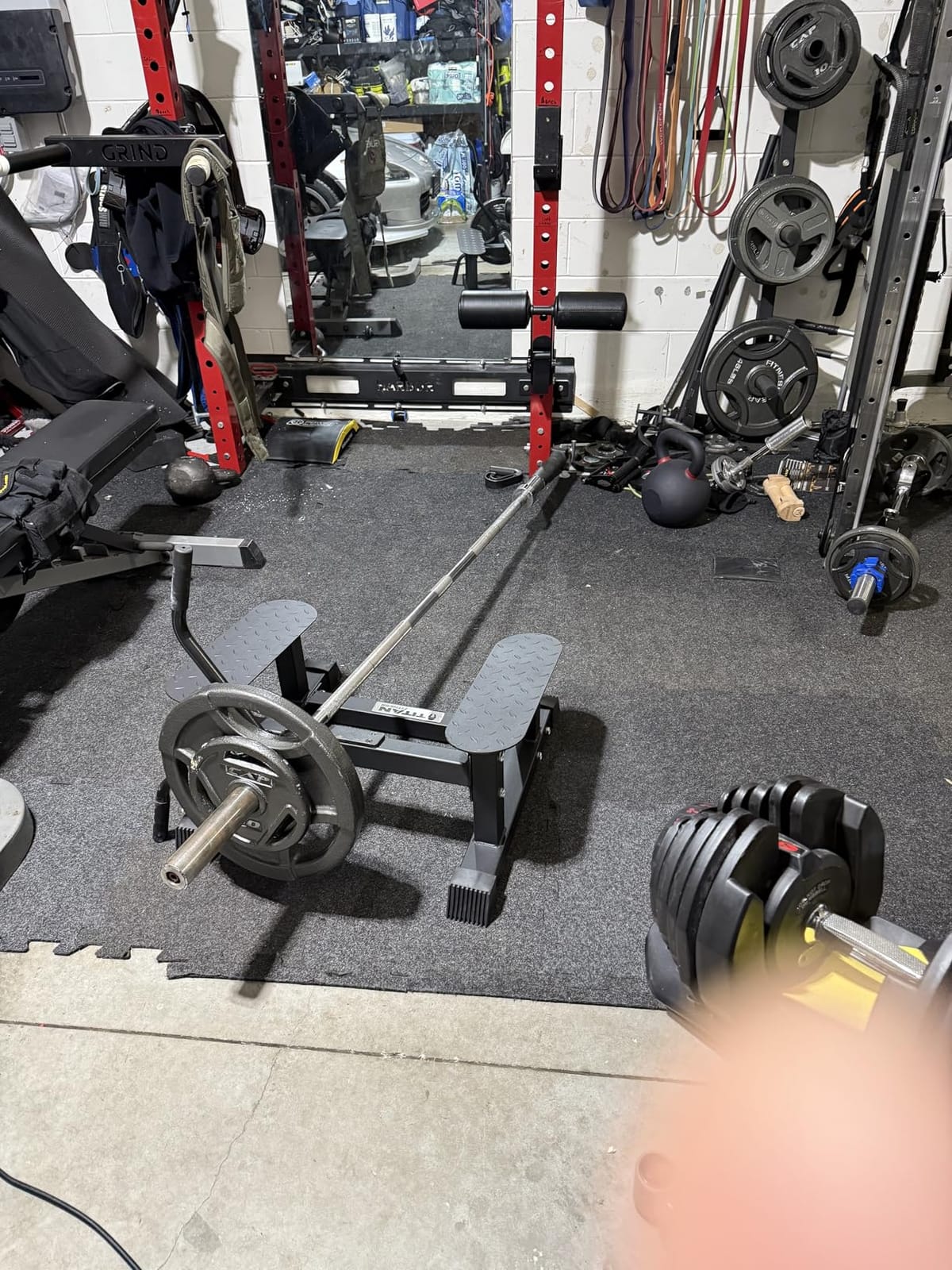 Titan Fitness T Bar Rowing Platform, Elevated/Angled Design for Rows at a Deficit, T Bar Row Platform with Diamond-Plated Footplates, T Bar Platform with Protective UHMW Strip, Non-Slip Rubber Feet customer photo 1