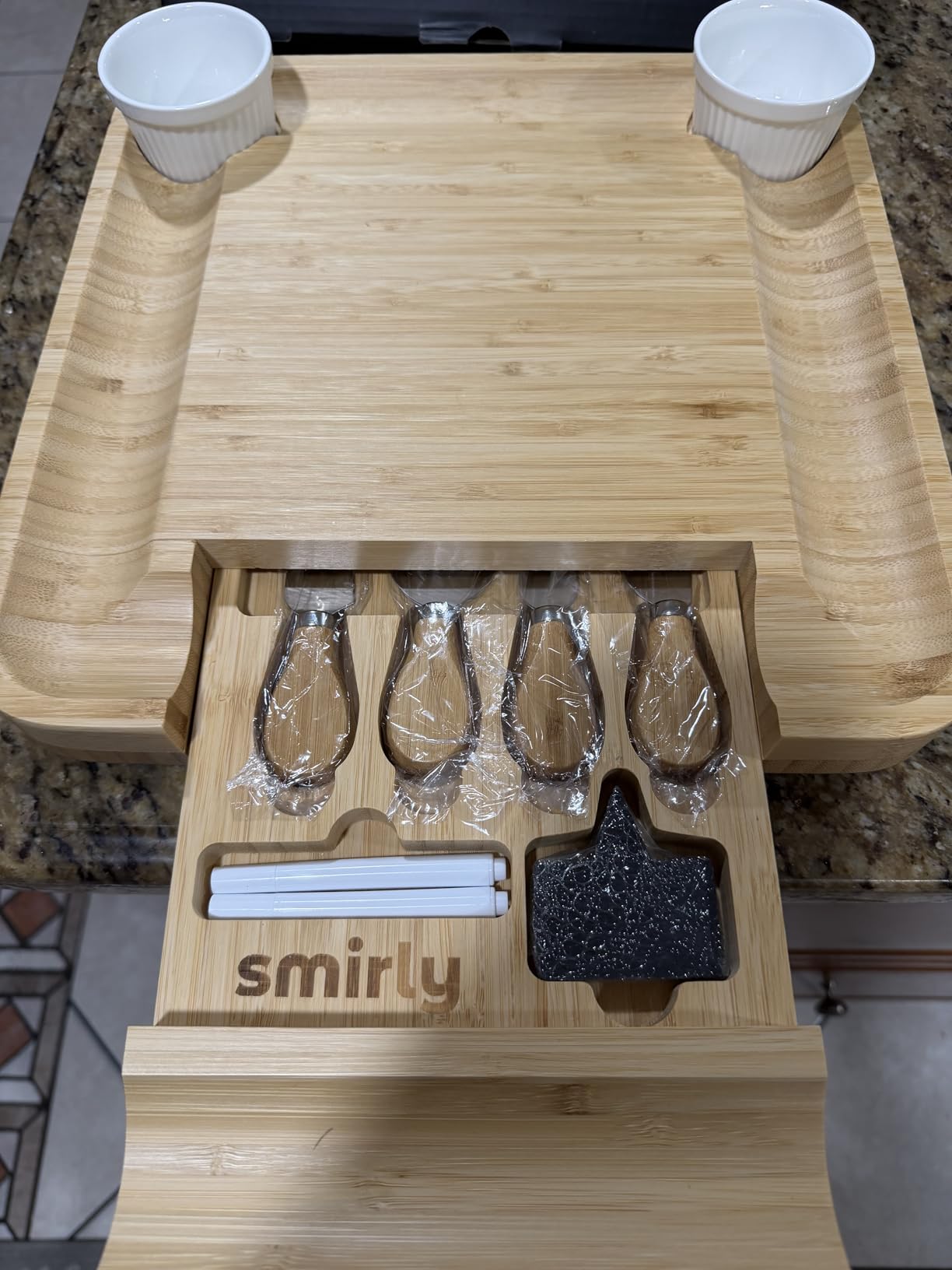 SMIRLY Charcuterie Large Bamboo Cheese Board Set for Serving - House Warming Gifts for New Home, Wedding, Bridal Shower & Birthday, for Women customer photo 2