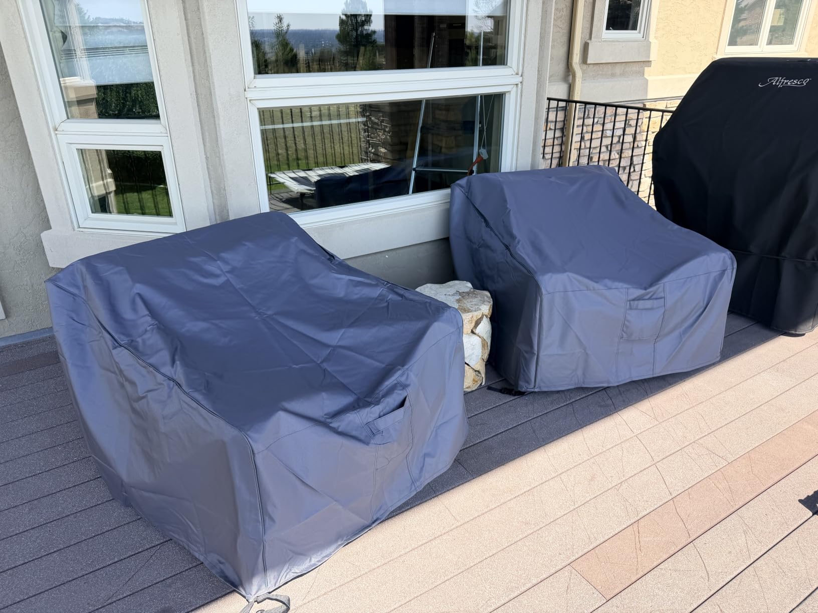 Vailge Patio Chair Covers, Lounge Deep Seat Cover, Heavy Duty and Waterproof Outdoor Lawn Patio Furniture Covers (2 Pack - Large, Beige & Brown) customer photo 1