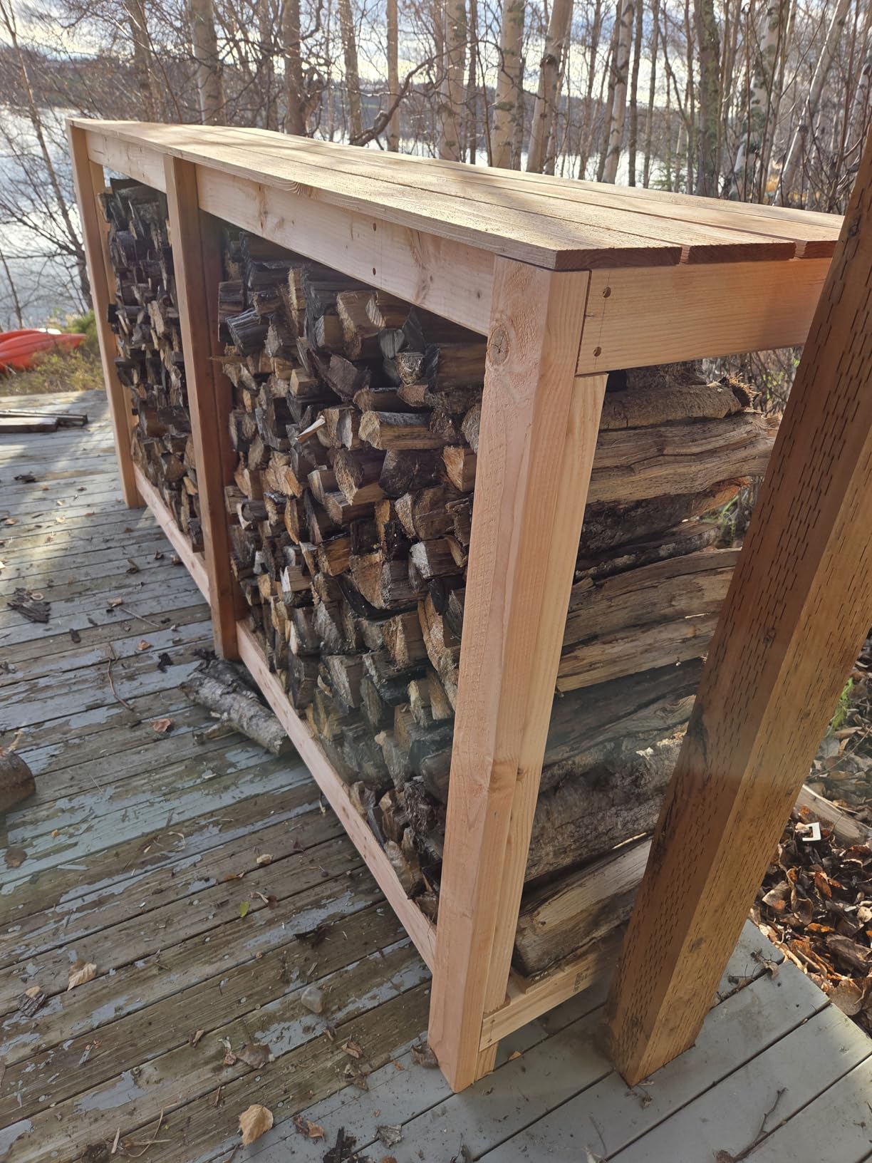 VIVOHOME 8ft Waterproof Outdoor Firewood Log Rack Cover, Black | Heavy Duty 600D Oxford Weather Resistant Fire Wood Storage Holder Cover with Zipper and Hook Loop Tape(Rack not Included) customer photo 2