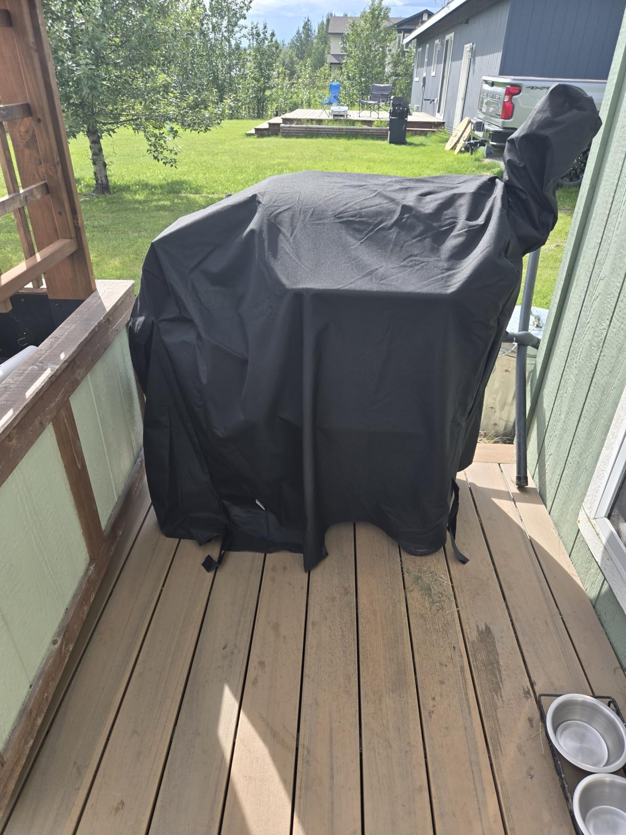 Outdoor Heavy Duty Waterproof Wood Pellet Grill and Smoker Cover, UV Resistant Full Length BBQ Cover Compatible with Traeger 22 Series, Lil' Tex Grill and More, All Weather Protection customer photo 2