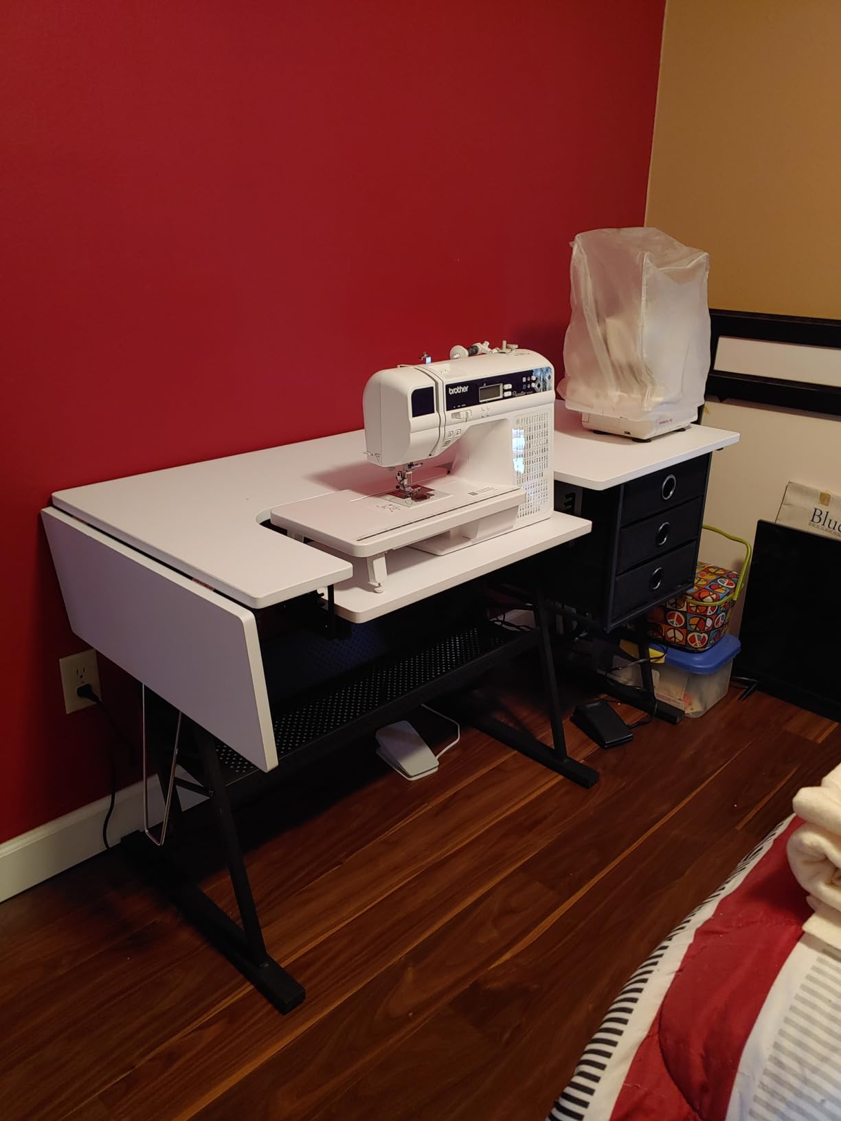 Studio Designs Eclipse Ultra Sewing Machine Craft Table Cabinet, Grey/White customer photo 2