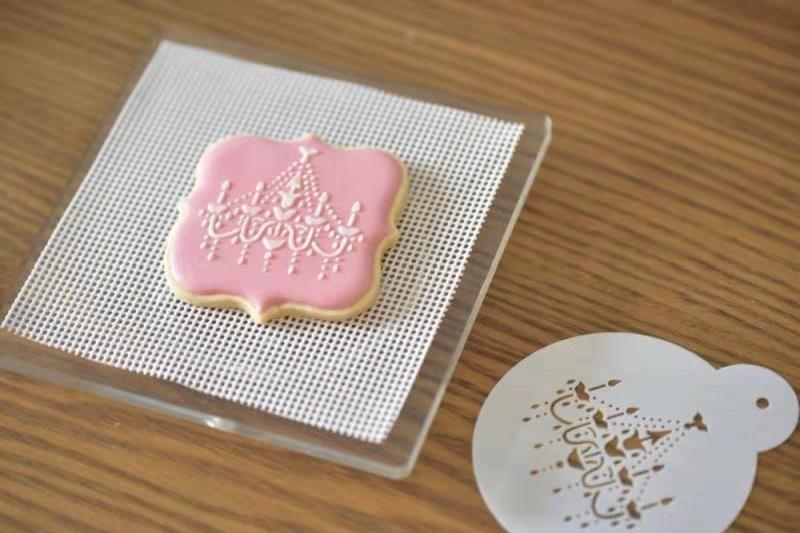 Cookie Decorating Turntable, Sugar Cake Cookie Decorating Supplies Kit-with Anti-Slip Silicone Mat, Turns Smoothly Easy Control and Convenient, 5.7 x 5.7inch, Thicker, Acrylic, Square customer photo 2