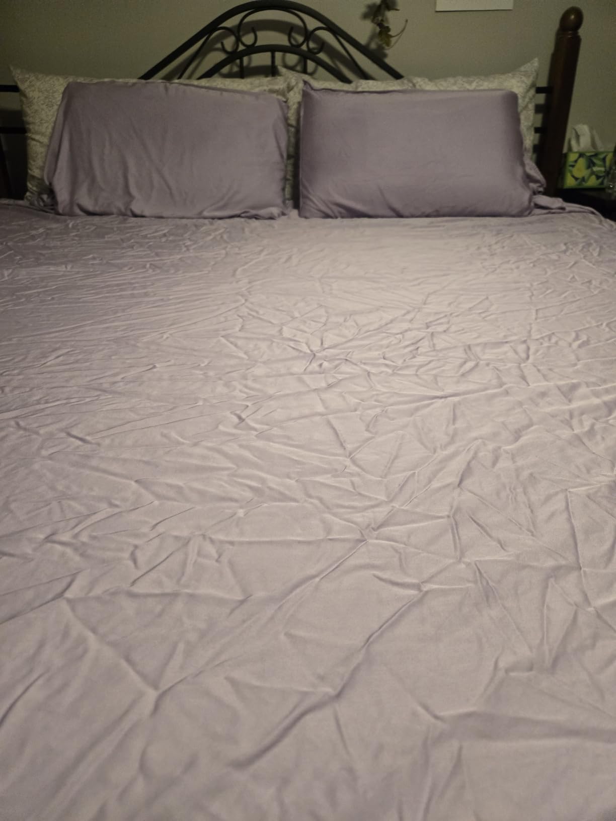 Pure Bamboo King Sheets, Genuine 100% Organic Viscose Derived from Bamboo Bed Sheet Set, Luxuriously Soft & Cooling, Double Stitching, 2 Year Quality Promise (King, Sterling Blue) customer photo 2