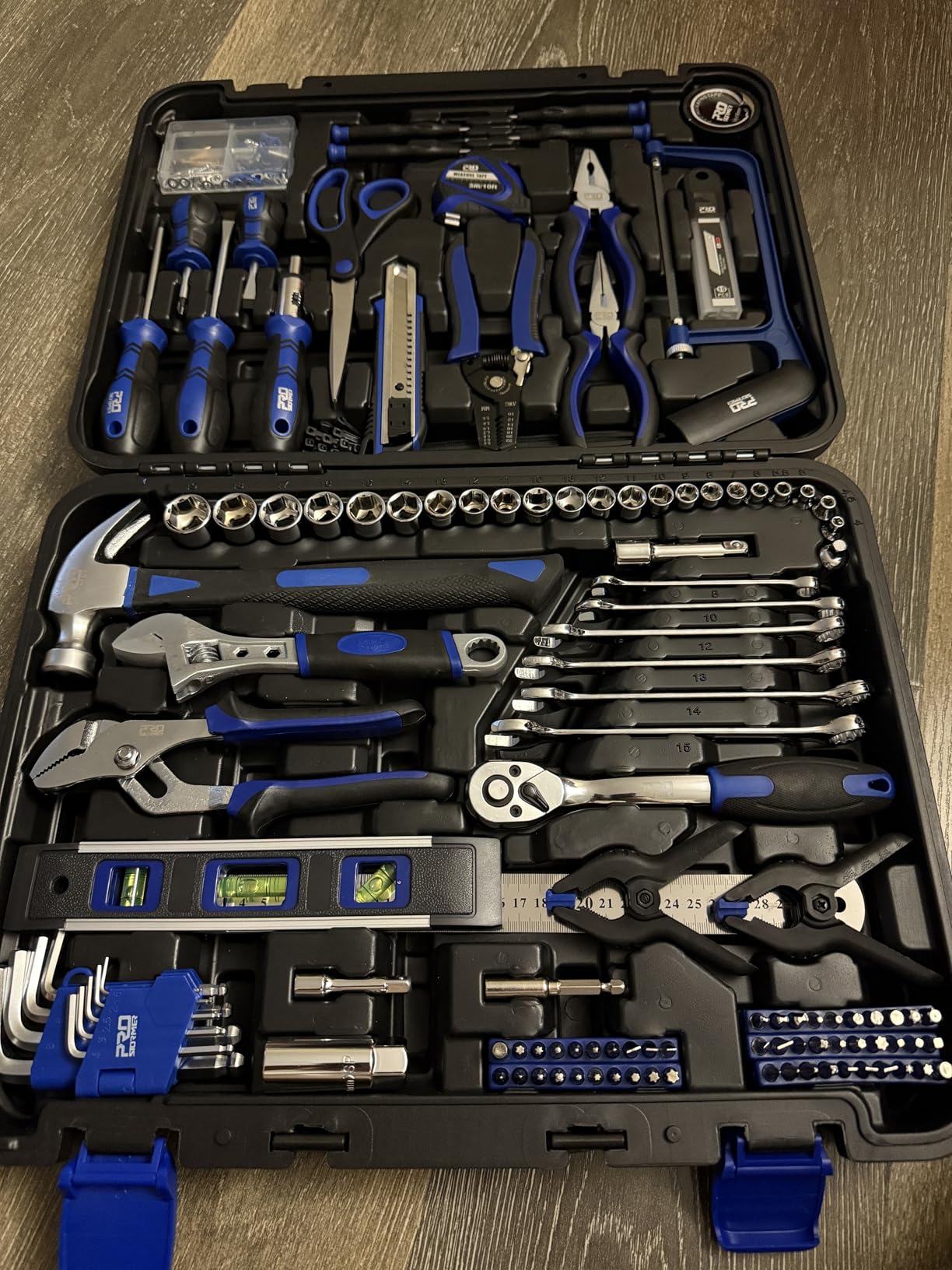 Prostormer 259-Piece Tool Kit, General Household Hand Tool Set with Plastic Storage Toolbox, Portable Complete Repair Tool Box for Home and Car (Blue) customer photo 1