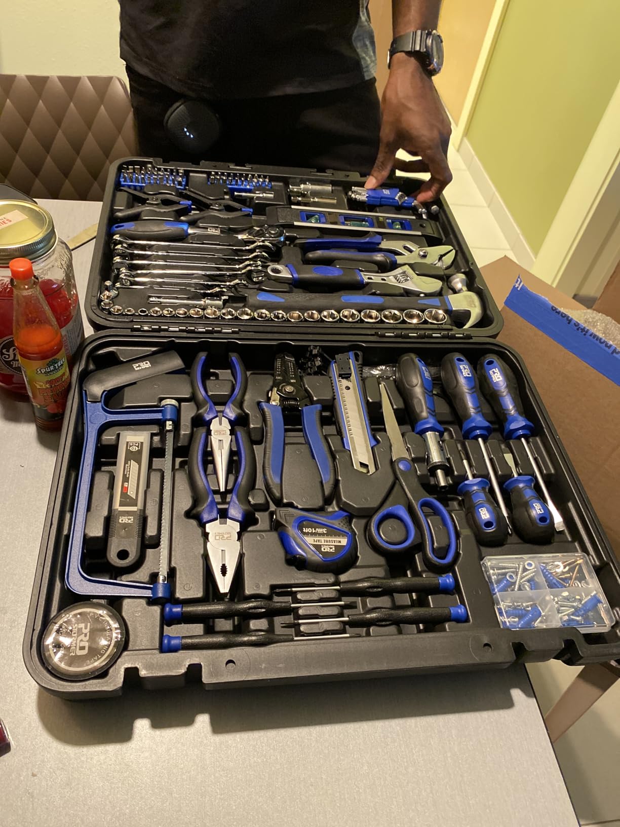 Prostormer 259-Piece Tool Kit, General Household Hand Tool Set with Plastic Storage Toolbox, Portable Complete Repair Tool Box for Home and Car (Blue) customer photo 2