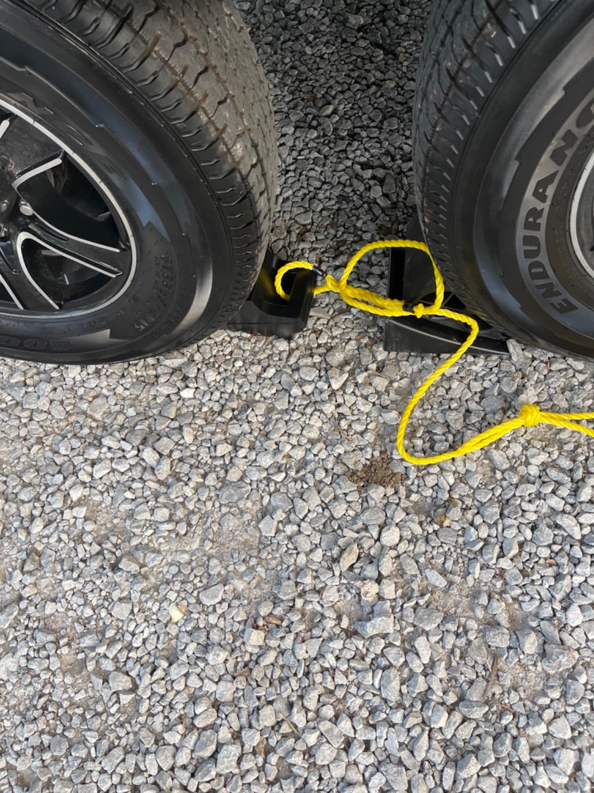 Wheel Chocks for Cars, RVs, Trucks, Trailers, and Vehicles G.V.W. up to 8T, 4 Pack - Anti Slip Bottom Tire Chock for All Weather Use - RV, Travel Trailer, Pop Up Camper Accessory customer photo 2