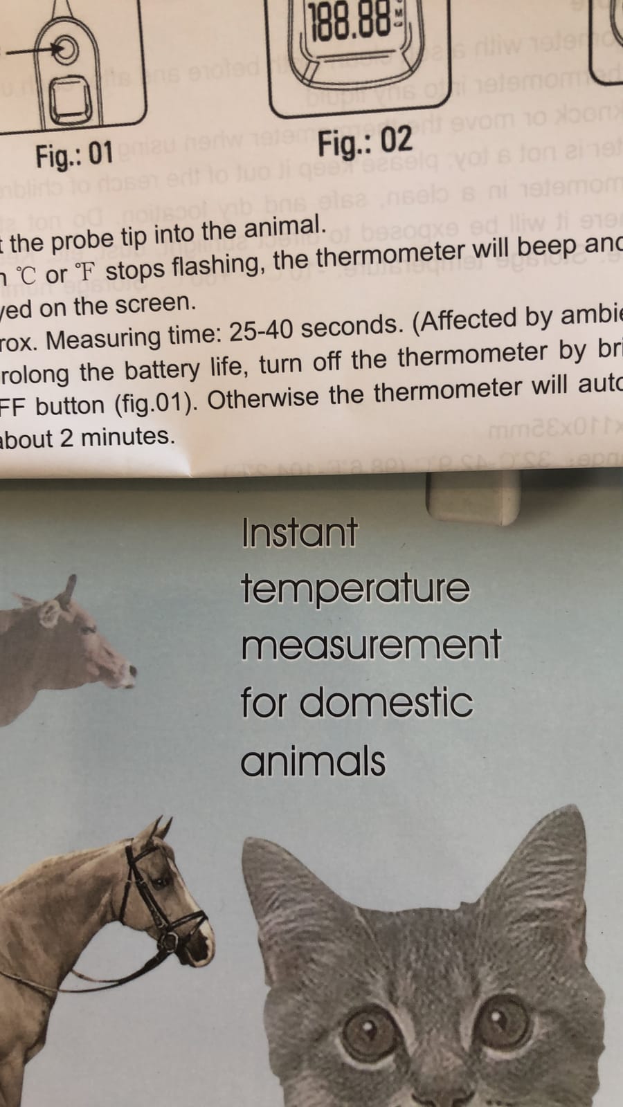 Pet Thermometer Dog Thermometer, Fast Digital Veterinary Thermometer, Pet Thermometer for Dogs, Cats, Horse, Cattle, Pigs, Birds, Sheep.C/F Switchable (Blue) customer photo 2