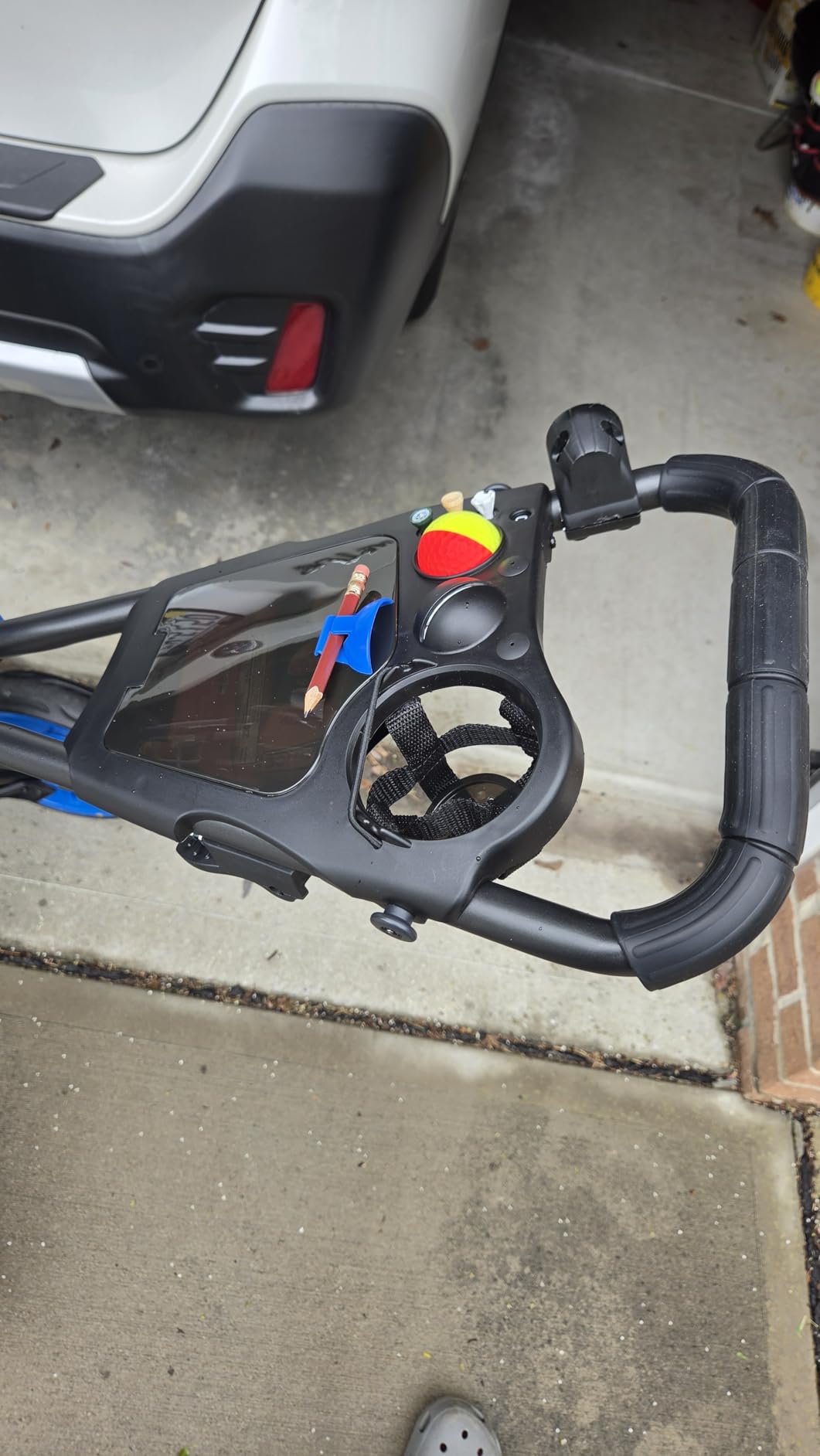 Qwik-Fold 3-Wheel Golf Push Cart - 360 Degree Swivel Wheel | 1-Second Fold Design, Locking-Track Steering, Aircraft-Grade Aluminum Frame, Foot Brake customer photo 1