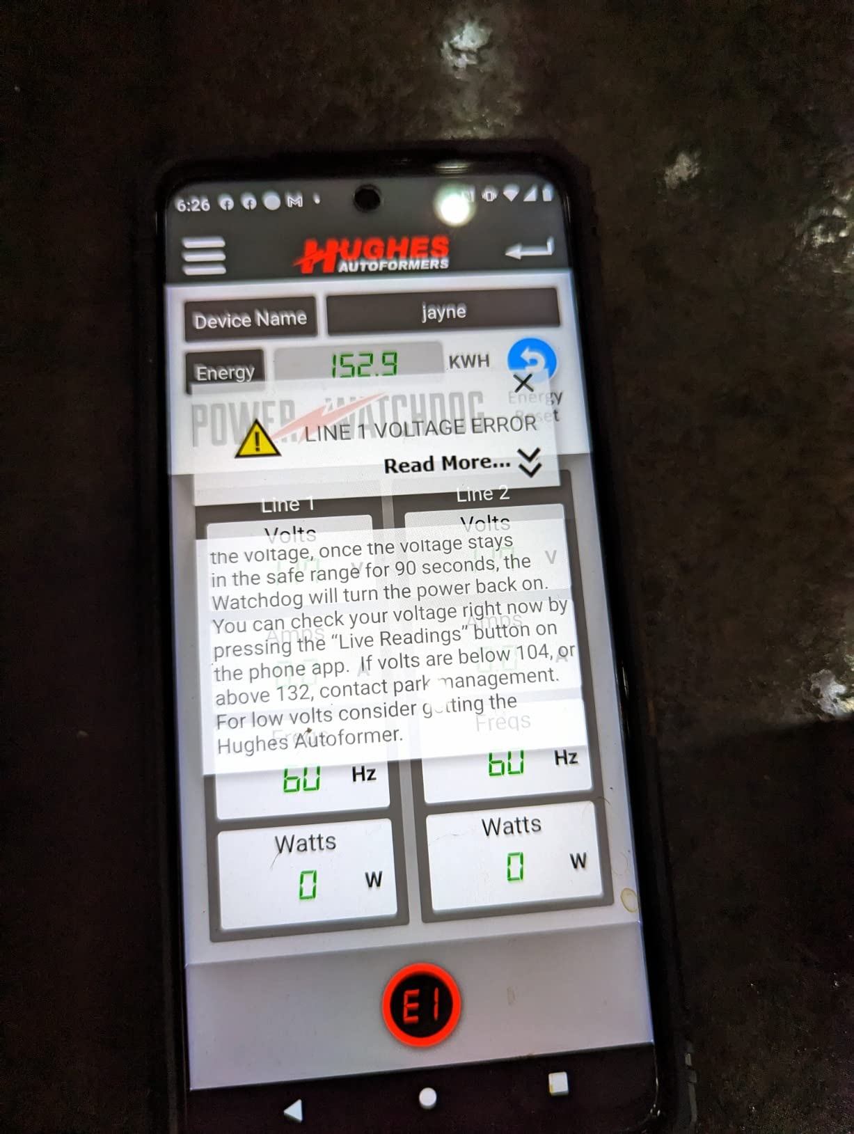 Power Watchdog PWD50EPO Smart RV Surge Protector, 50A, Bluetooth, IP65 | Patented Bluetooth connectivity monitors voltage, amperage & wattage. IP65 water-resistant. customer photo 2