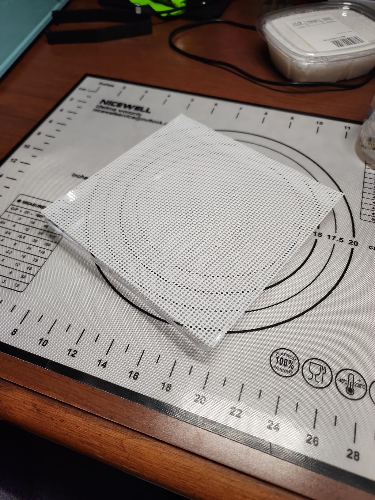 CY craft Cookie Decorating Turntable with Anti-Slip Silicone Mat, Cup Cake Sugar Icing Cookie Decorating Supplies Tools, Clear Acrylic Small Lazy Susan Turn Table, 6.3 x 6.3 Inch, Square customer photo 1