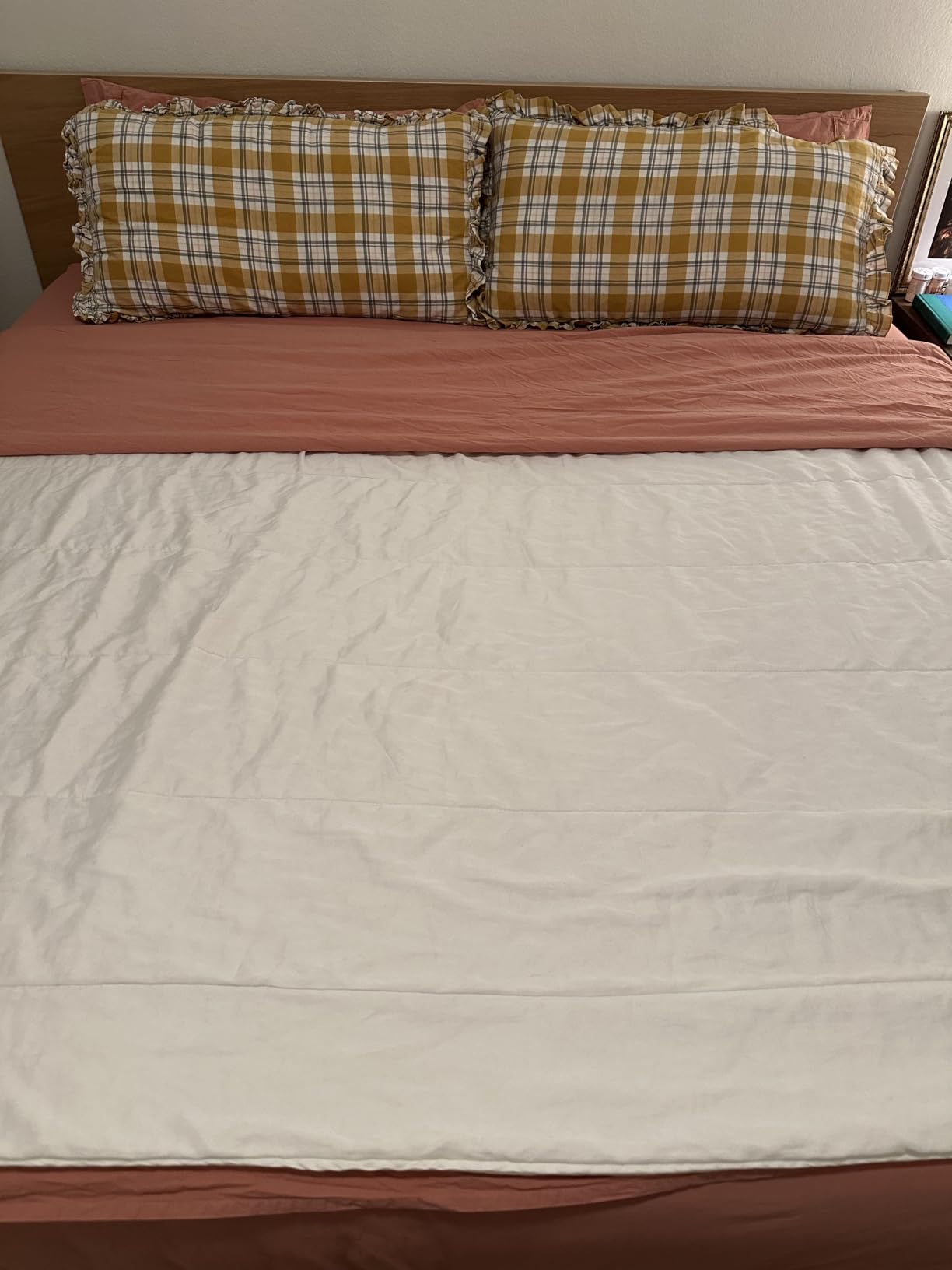 LANE LINEN Queen Sheets 100% Organic Cotton 4pc Percale Cooling - White | Queen Sheet Set, GOTS Certified Organic Cotton Percale - Crisp, Cool & Breathable, For Hot Sleepers, All-Season Comfort customer photo 2