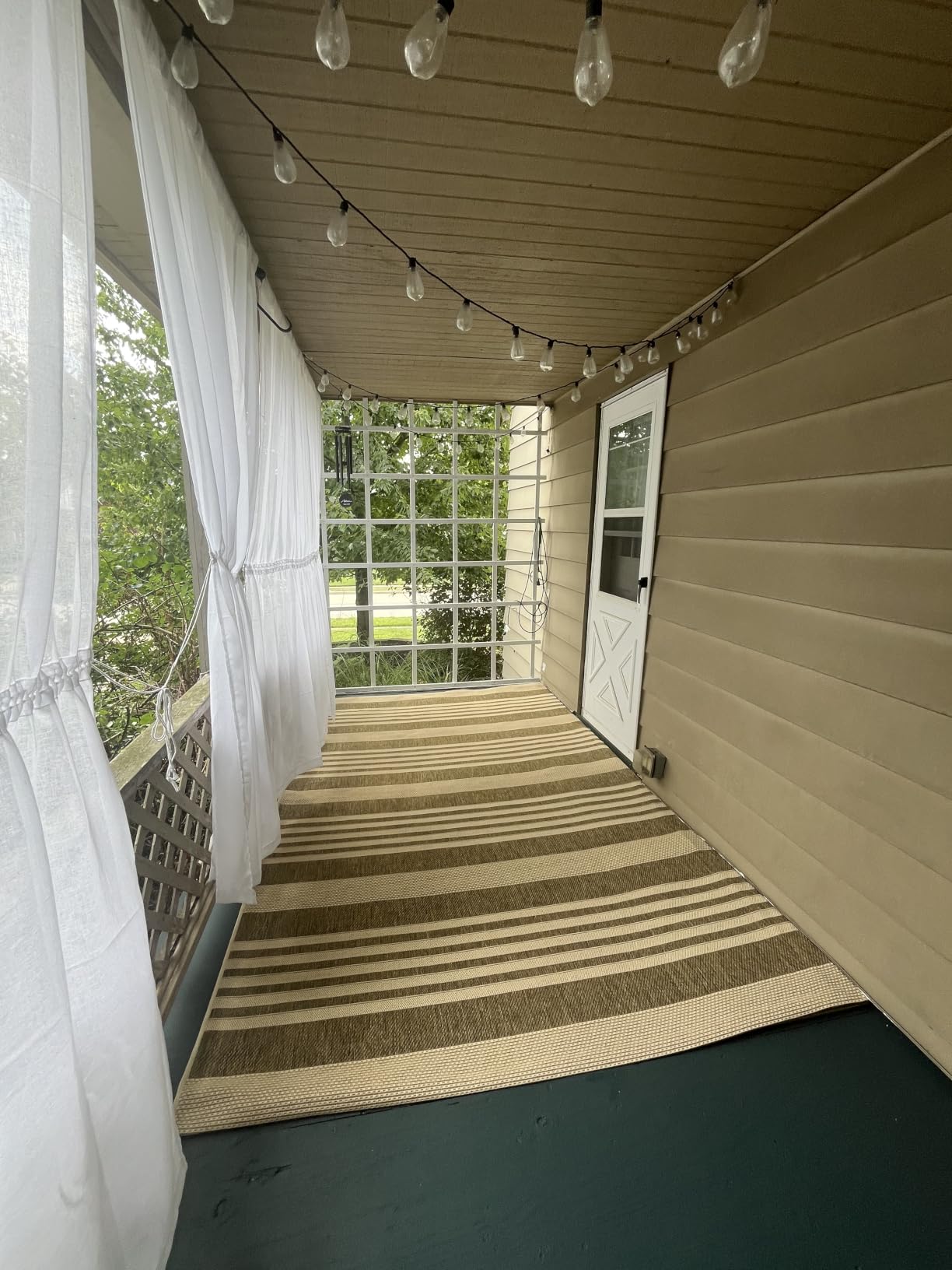 SAFAVIEH Washable Rug Outdoor Courtyard Collection - 8' x 10', Black & Bone, Non-Shedding & Easy Cleaning, Ideal for Patio, Backyard, Mudroom, DIning Space (CY6062-216) customer photo 1