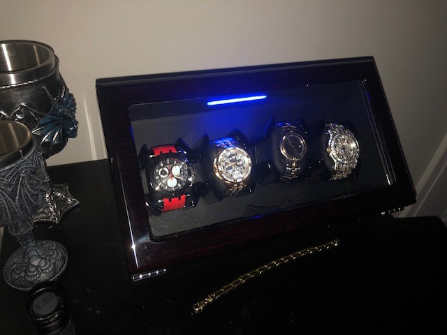 High End Watch Winder for Automatic Watches with Super Quiet Motor, Blue LED Light & Rotation Mode Setting, Watch Winder for Rolex with Flexible Pillow, Dual Power customer photo 1