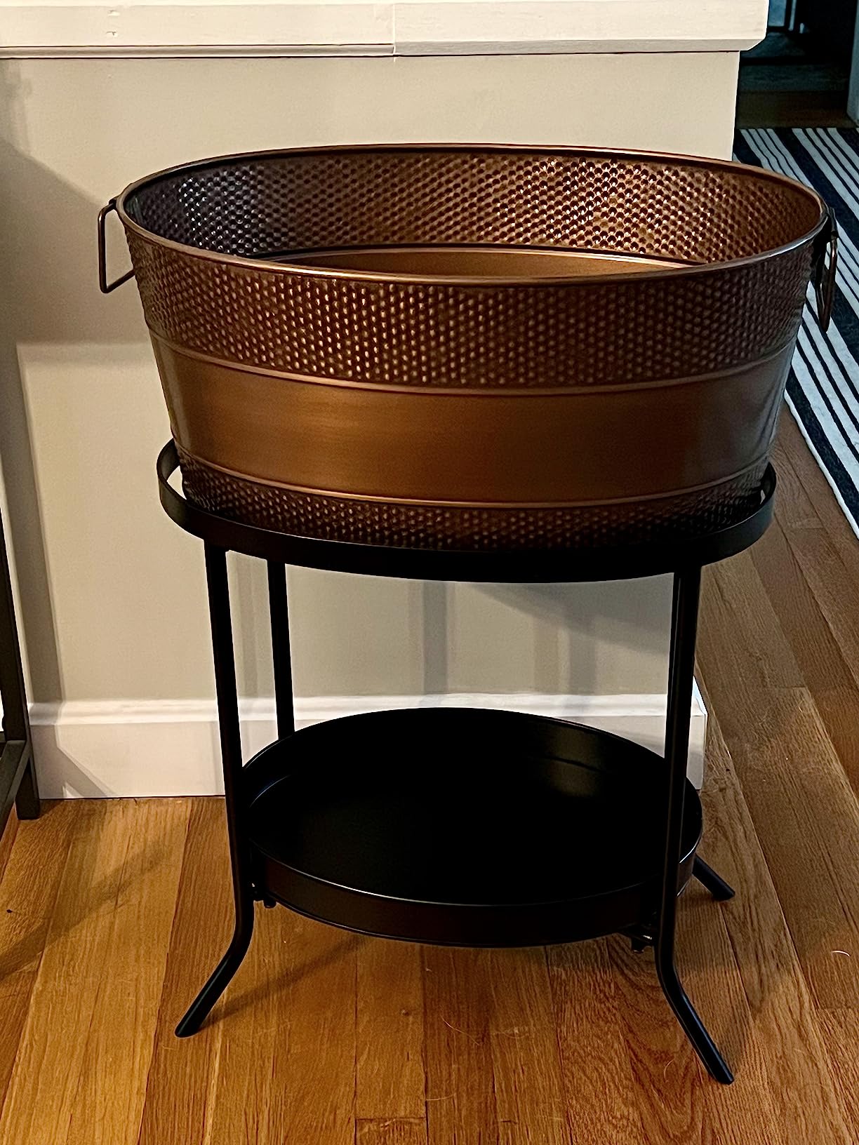BREKX Heavy-Duty Copper Finish Beverage Tub with Stand for Parties, Large - Galvanized beverage tub with copper finish holds beer, wine and champagne customer photo 1