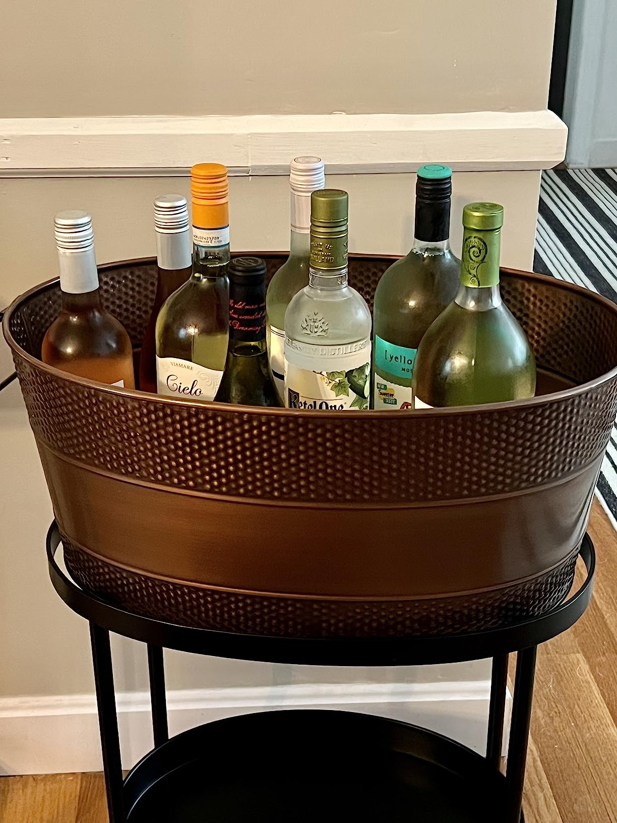 BREKX Heavy-Duty Copper Finish Beverage Tub with Stand for Parties, Large - Galvanized beverage tub with copper finish holds beer, wine and champagne customer photo 2