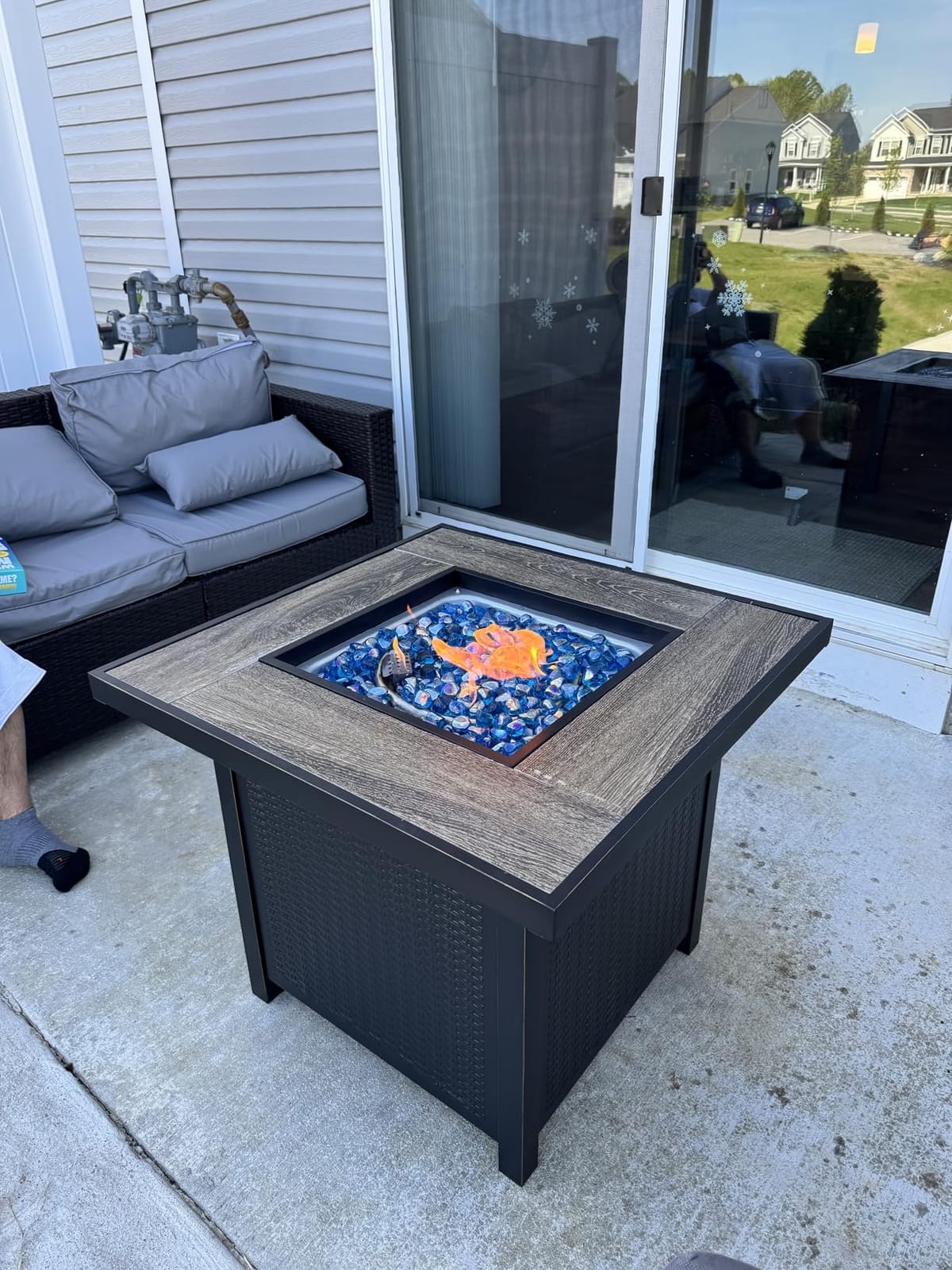 BALI OUTDOORS 50000 BTU Propane Fire Pit for Outdoor | 30 in Fire Pit Table Outdoor, Square Firepits for Outside Backyard, Patio customer photo 1