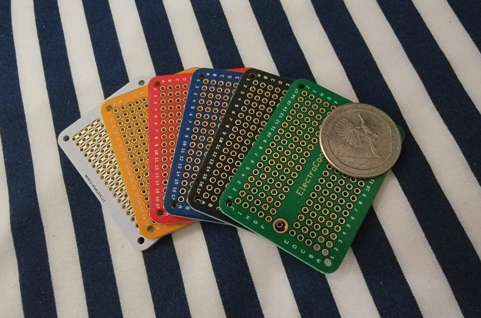 ElectroCookie Mini PCB Prototype Board Solderable Breadboard for DIY Electronics, Compatible for Mini Arduino Soldering Projects, Gold-Plated (6 Pack, Multicolor) customer photo 2