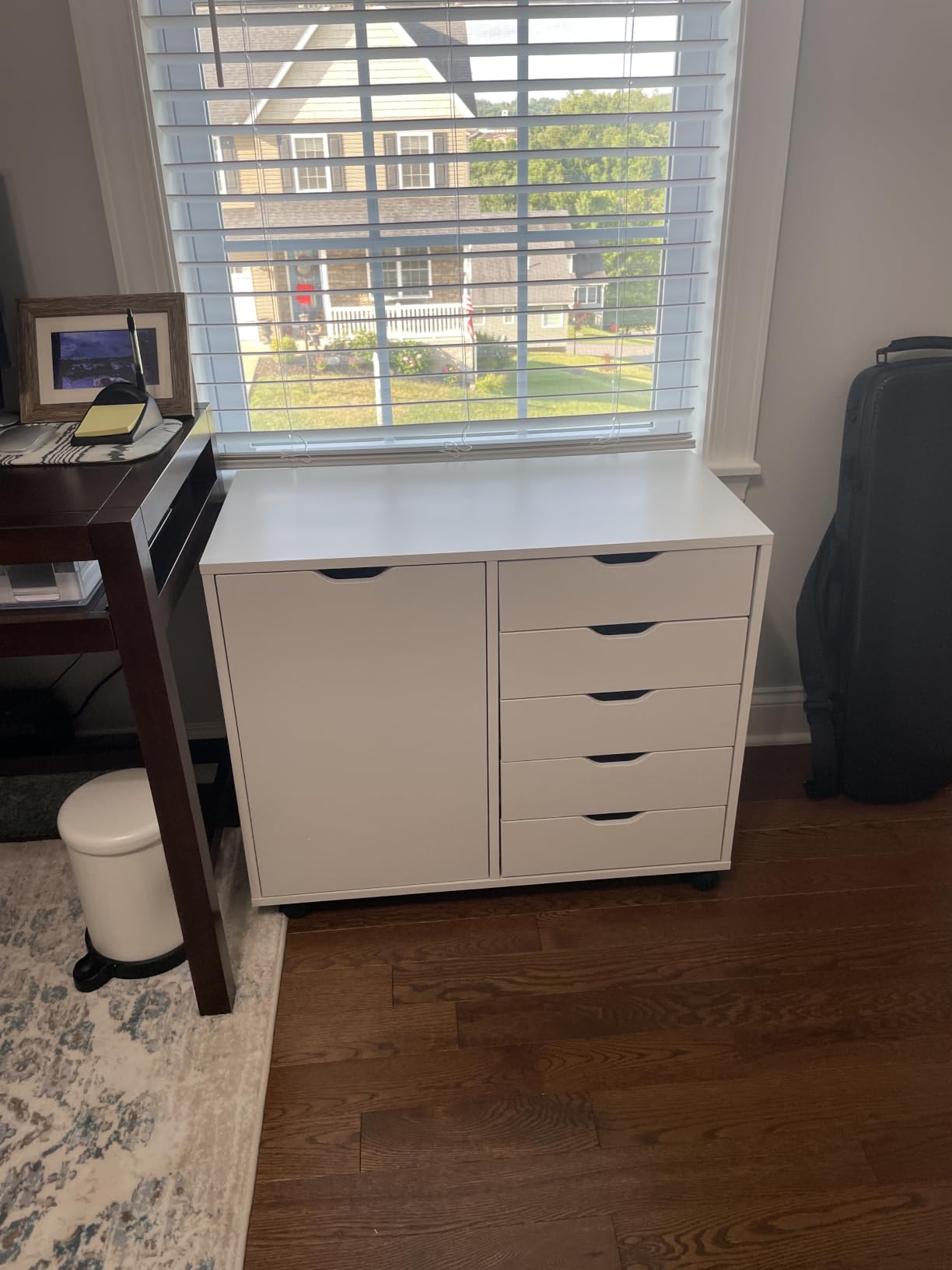 DEVAISE 5-Drawer Wood Drawer Cabinet, Office Storage Cabinet, White | Craft Storage Cabinet, Under Desk Drawer, Rolling Cart Furniture, Adjustable Shelf & Wheels, Printer Stand, Home Office customer photo 2