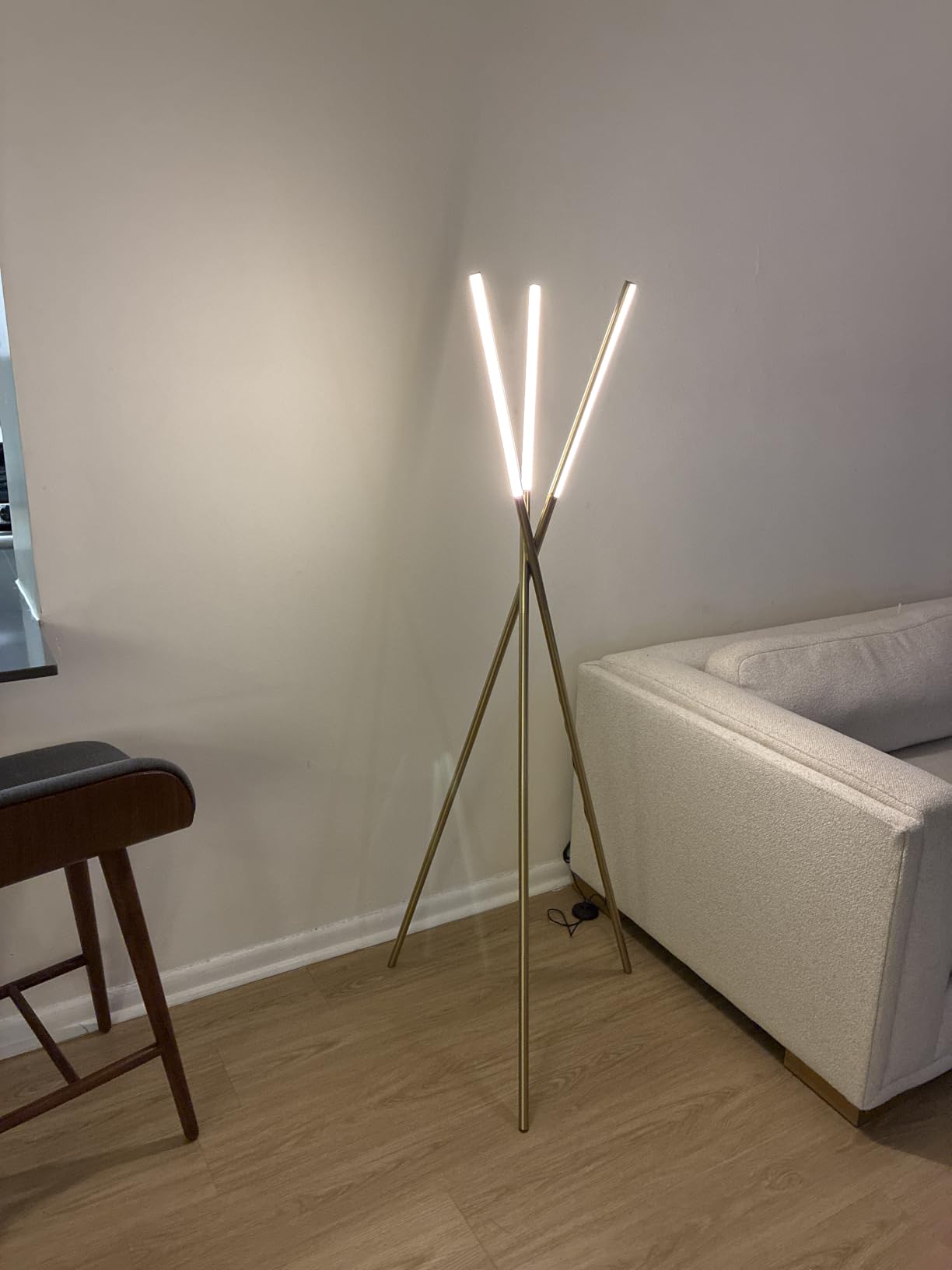 Brightech Stix LED Tripod Floor Lamp for Living Room - Dimmable Modern Standing Lamp, with 3 Lights for Bedroom - Contemporary Office Lighting- Black customer photo 1