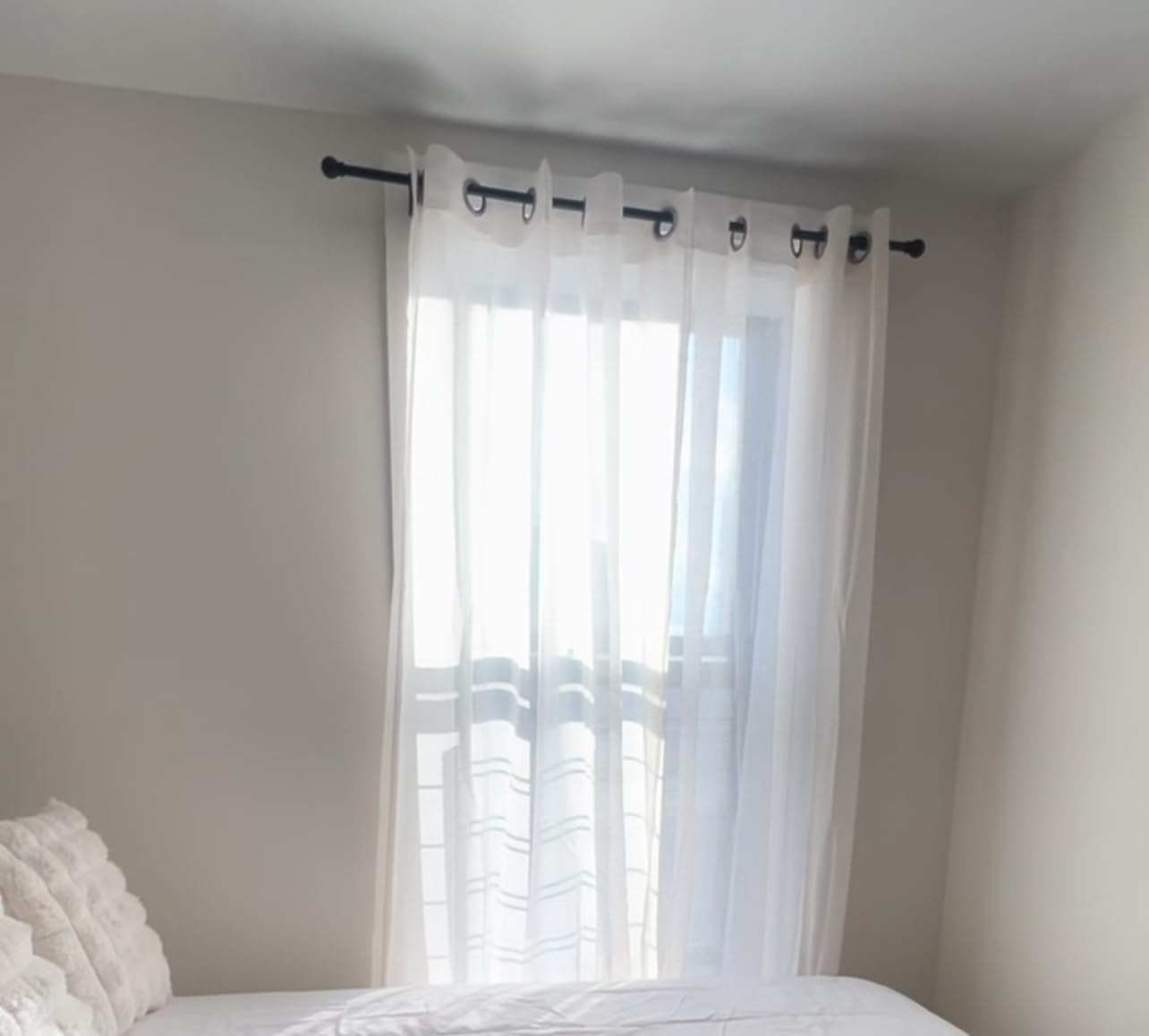 H.VERSAILTEX Linen Curtains Natural Linen Semi-Sheer Curtains 2 Panels Nickel Grommet Privacy Added Premium Soft Rich Material Drapes for Bedroom/Livingroom - 52x84 - Inch - Linen customer photo 1