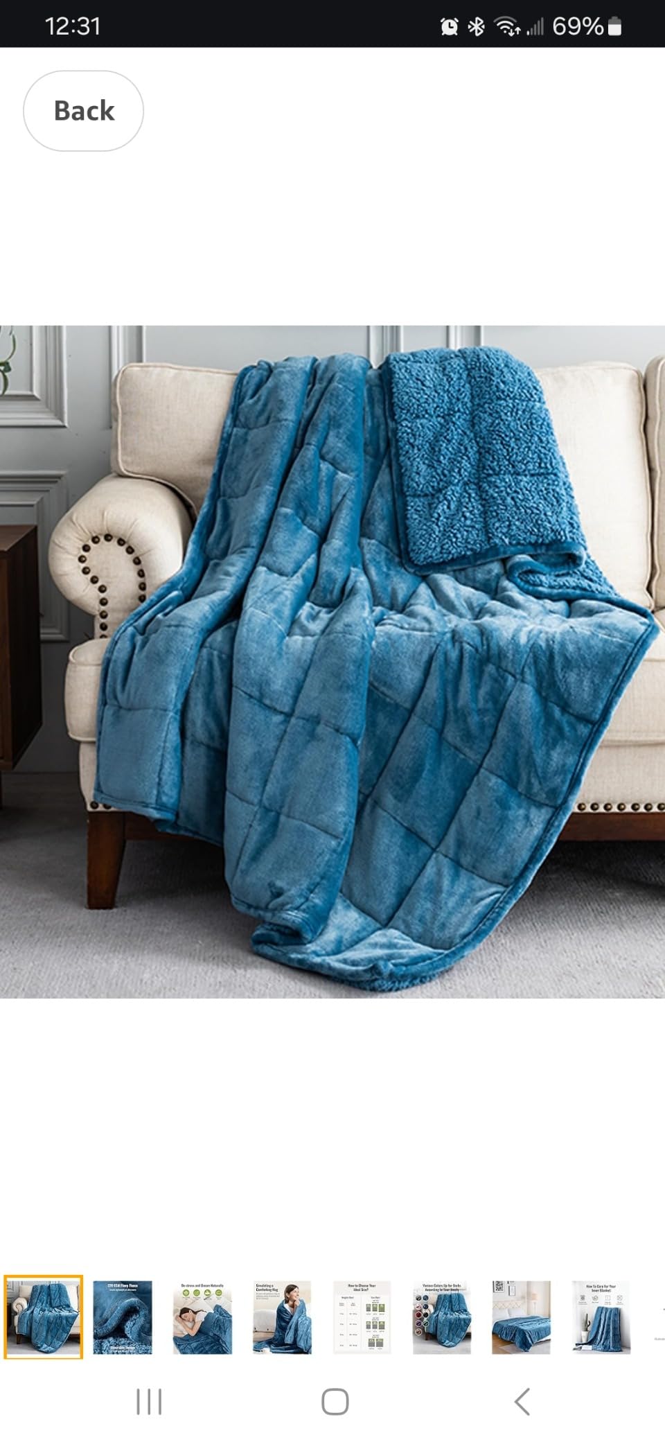 Uttermara Weighted Blankets for Adults Queen Size, 15lbs 60x80 inches Blanket with Soft Warm Plush Sherpa Fleece, Washable Thick Heavy Throw for Sleeping and Calming, Grey customer photo 2