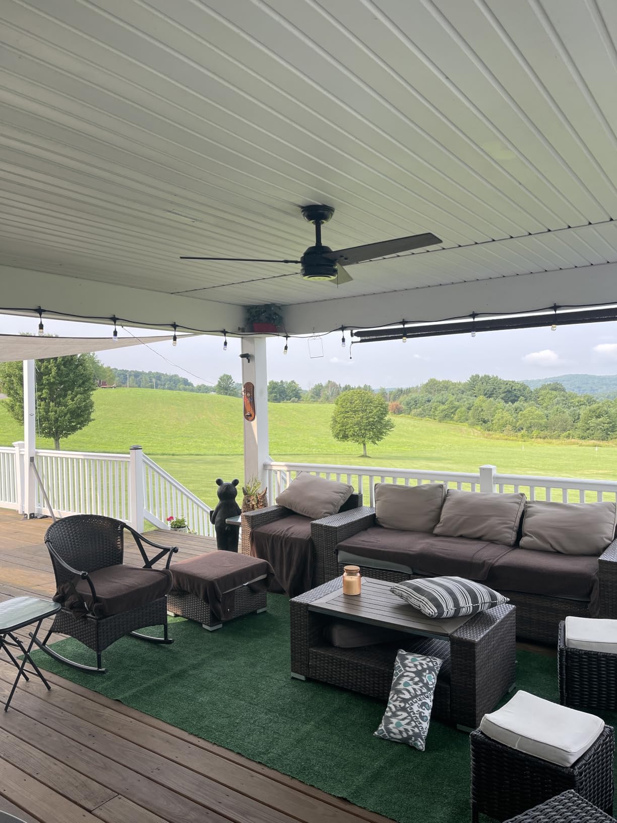 Hunter Cassius, Outdoor or Indoor, Ceiling Fan, 44 inch, Matte Black | No Light, Standard Mount, Pull Chain, 3 Blades, For Living Room, Patio, Porch, Garage, 50260 customer photo 1