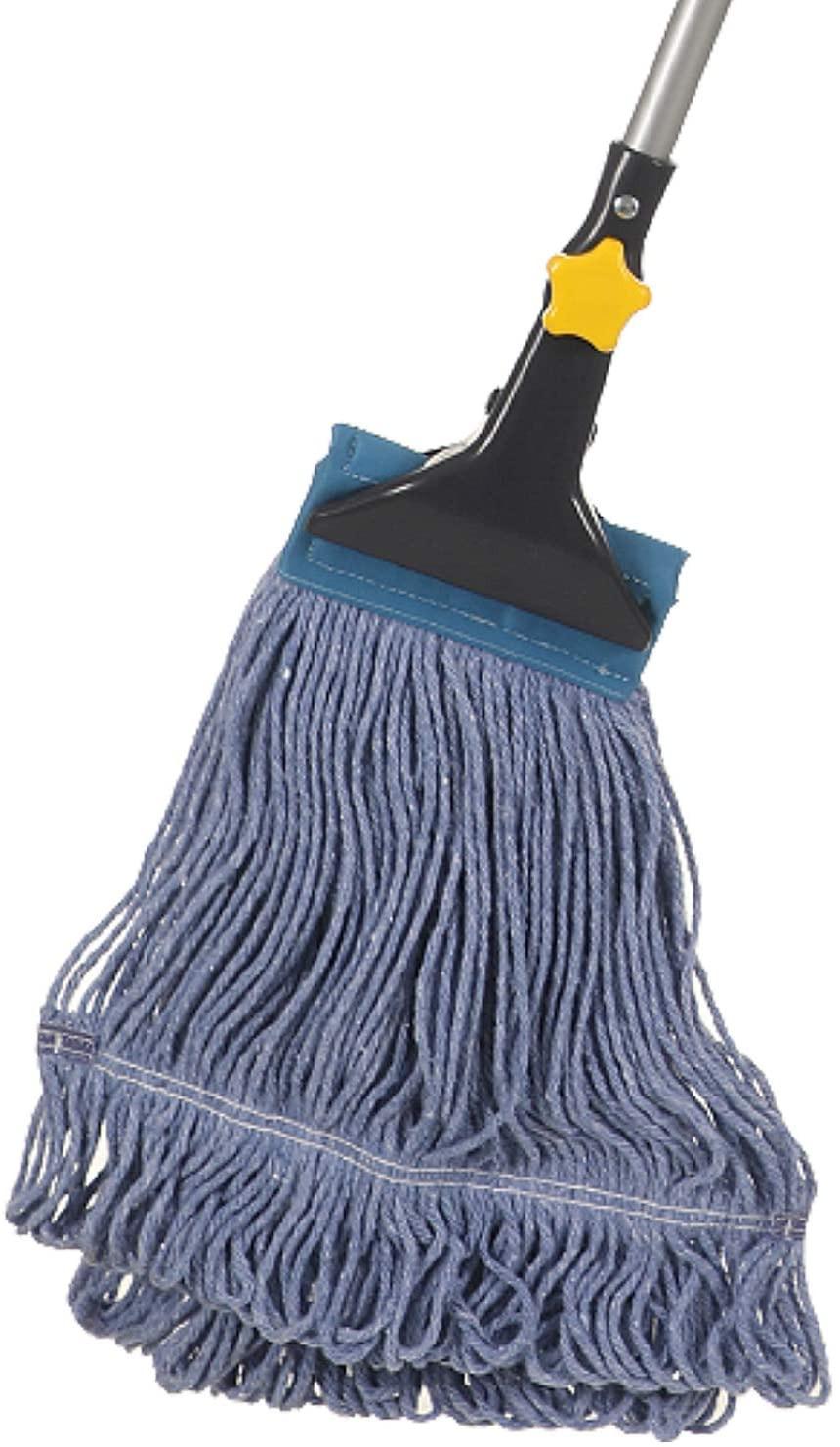 Yocada Looped-End String Wet Mop Heavy Duty Cotton Mop 55.1 inch, Commercial Industrial Grade Telescopic Iron Pole Jaw Clamp Floor Cleaning customer photo 2
