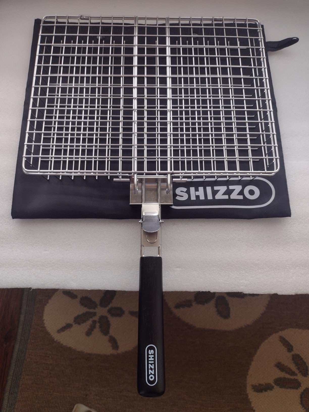 SHIZZO Grill Basket Gift Set with Skewers, Basting Brush, Gift Box | Removable Handle, Stainless Steel BBQ Grilling Rack for Fish Vegetables, Outdoor Camping Accessory, Gifts for Men Dad Husband customer photo 2