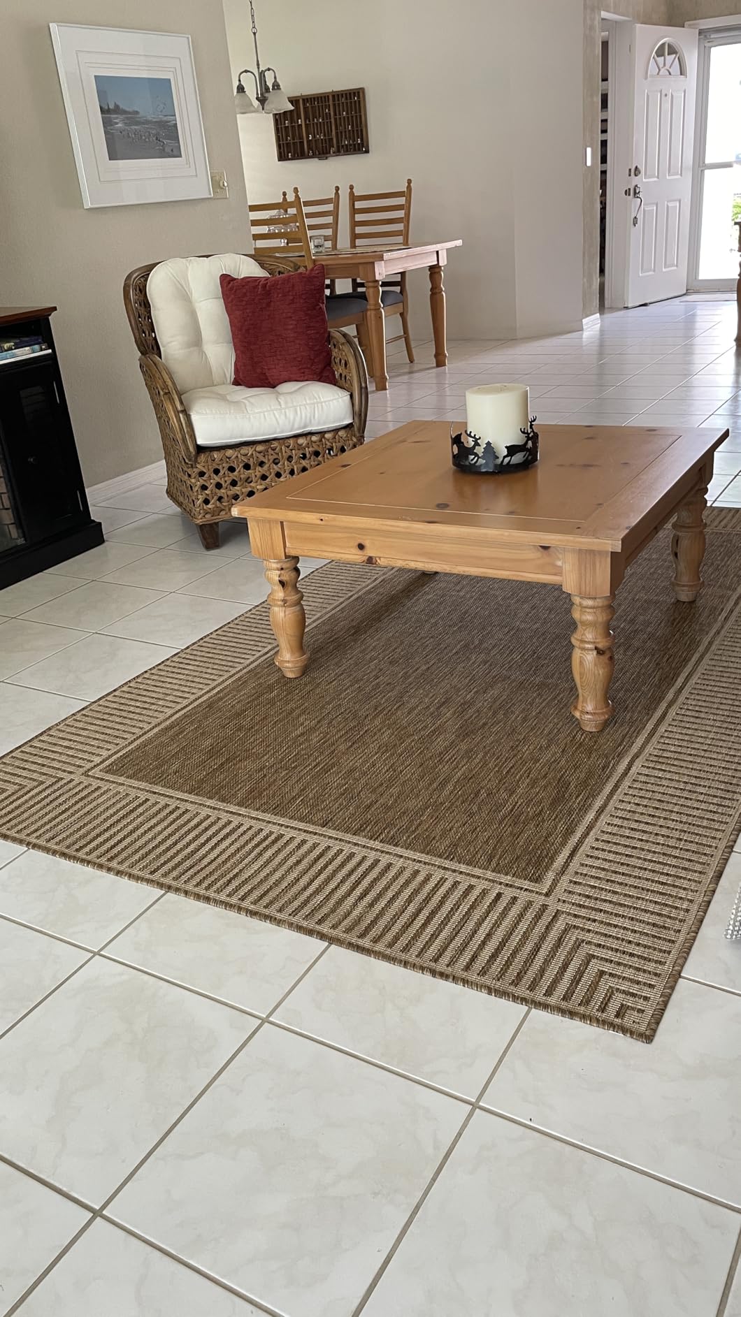nuLOOM Asha Light Brown Bordered Indoor/Outdoor Area Rug, 5' x 8' customer photo 2