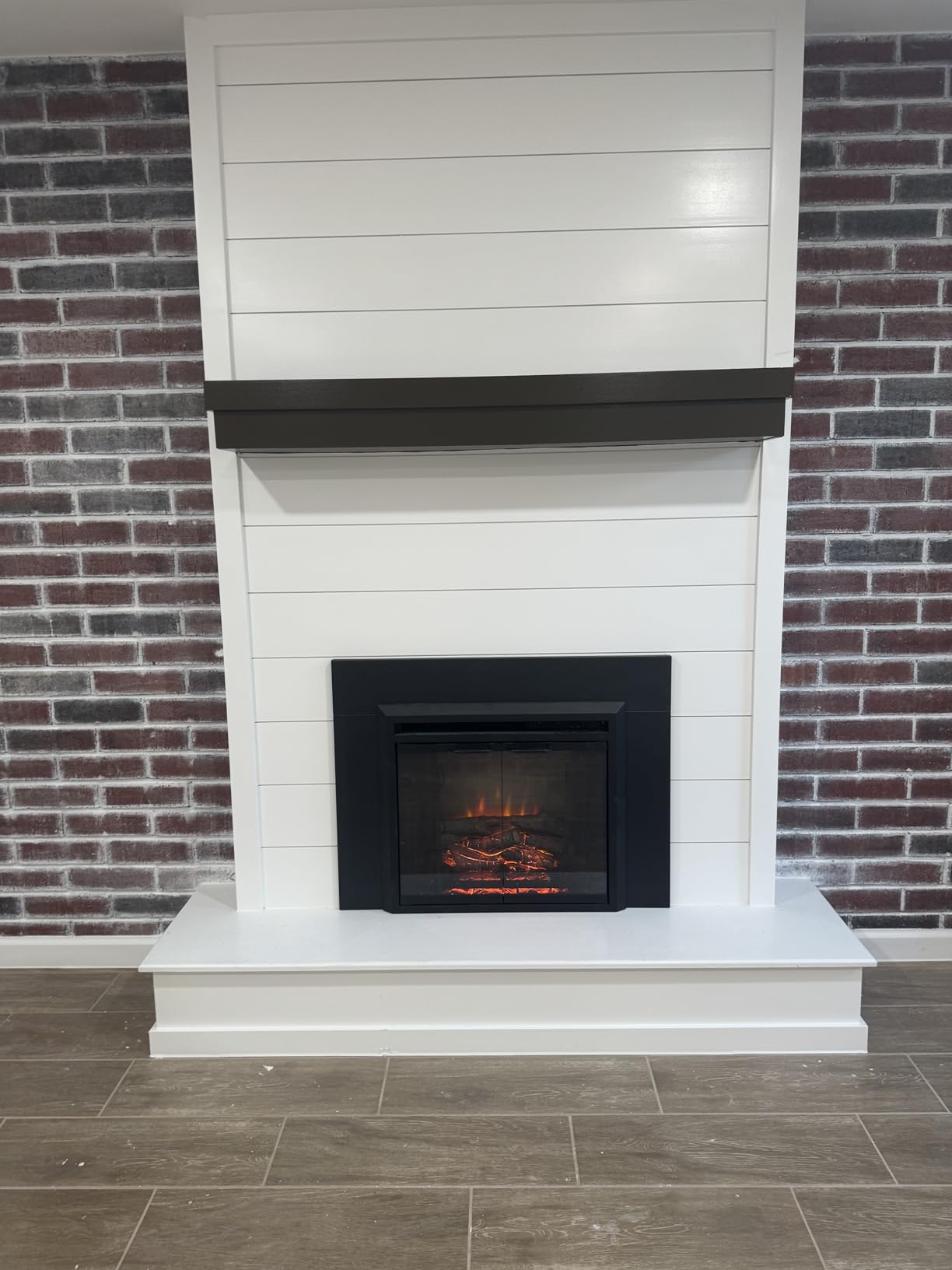 PuraFlame Klaus Electric Fireplace Insert with Fire Crackling Sound, Glass Door and Mesh Screen, 750/1500W, Black, 33 1/16 Inches Wide, 25 9/16 Inches High customer photo 2